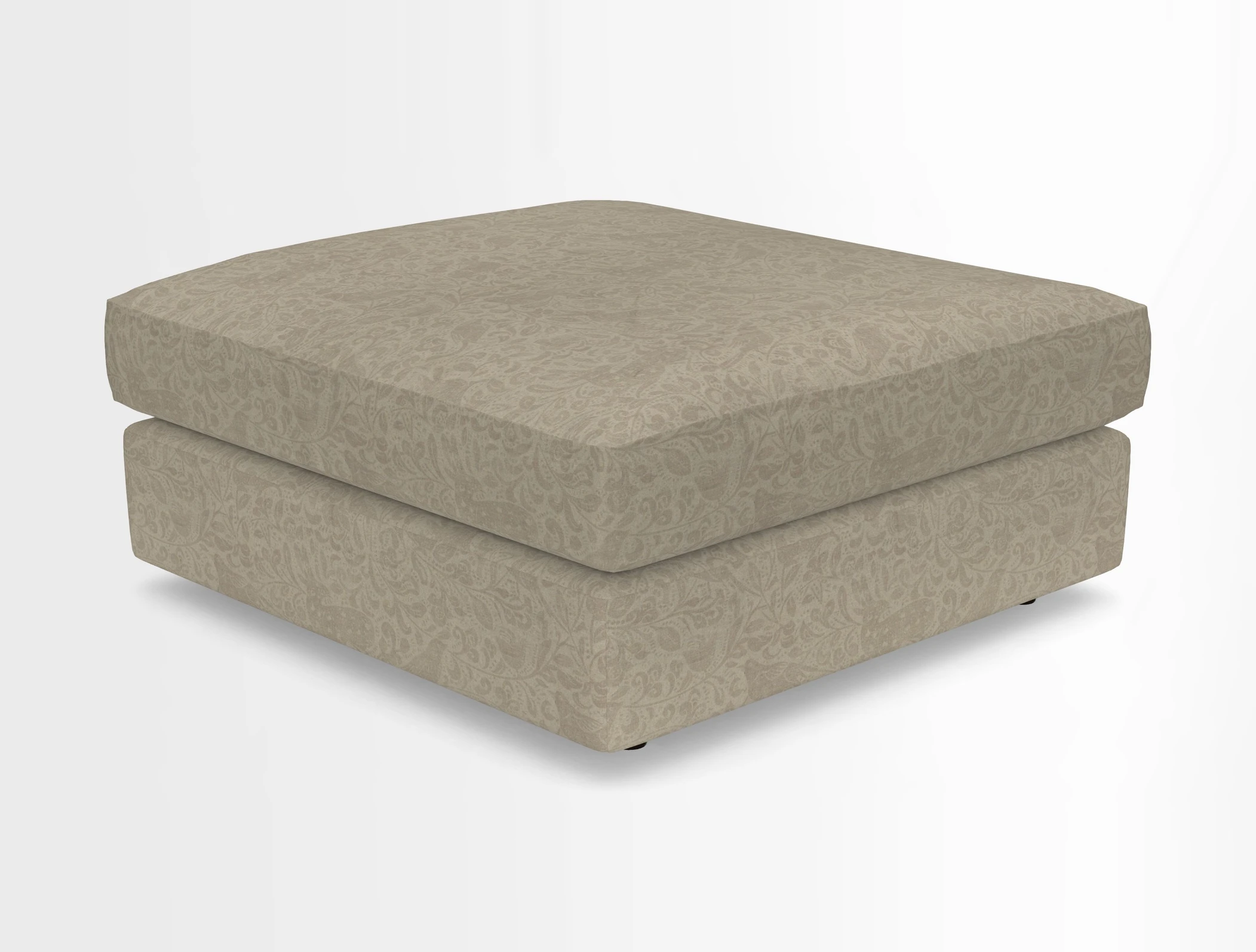 Slingsby fixed cover Footstool in Two Tone Plain Biscuit