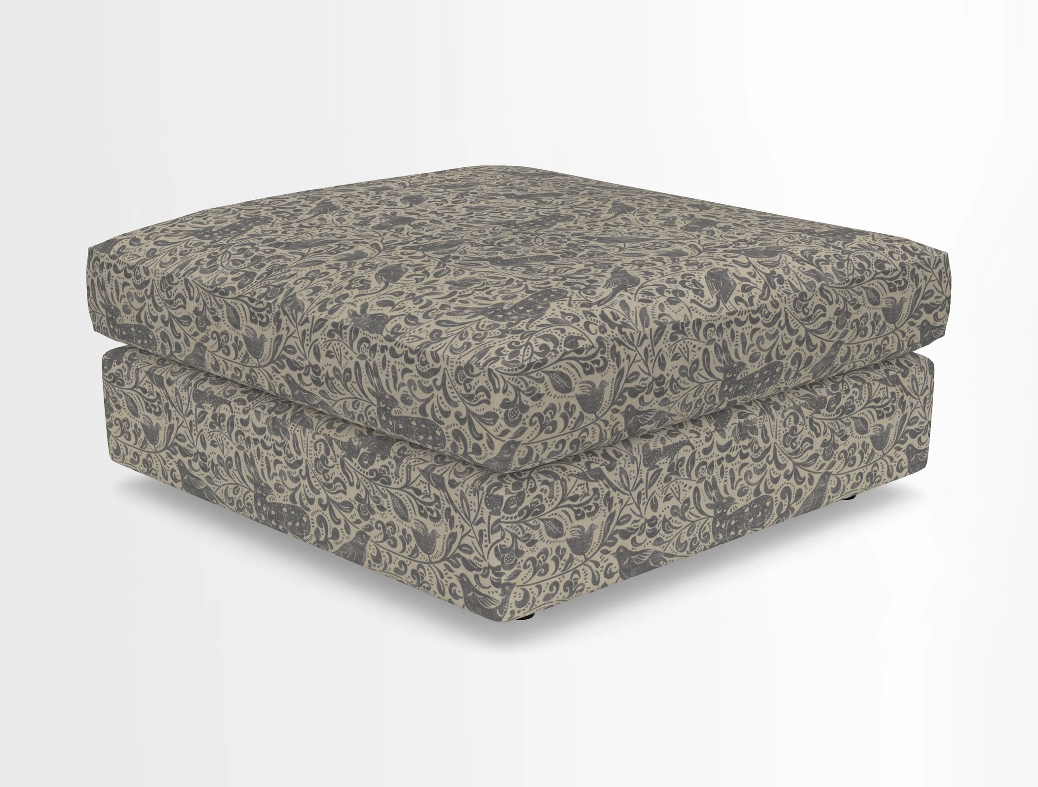 Slingsby fixed cover Footstool in Two Tone Plain Biscuit