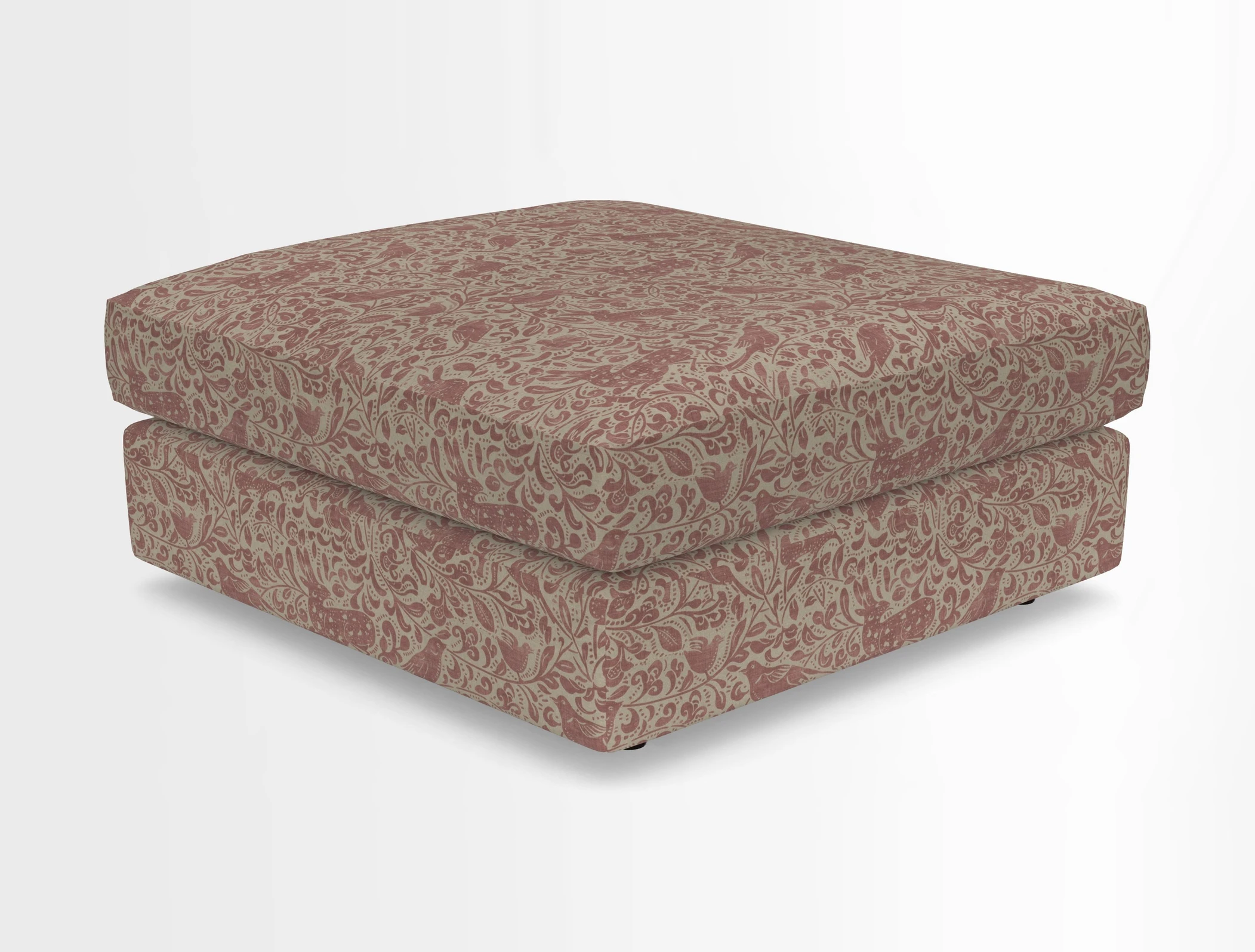 Slingsby fixed cover Footstool in Two Tone Plain Biscuit