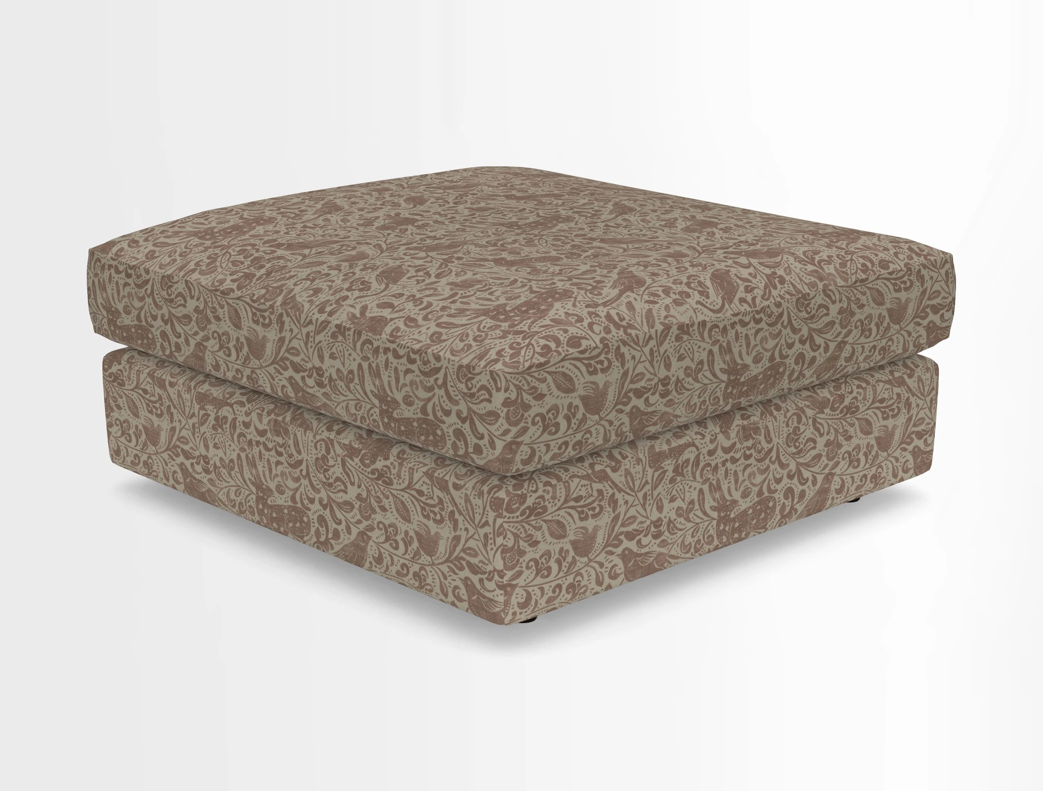 Slingsby fixed cover Footstool in Two Tone Plain Biscuit