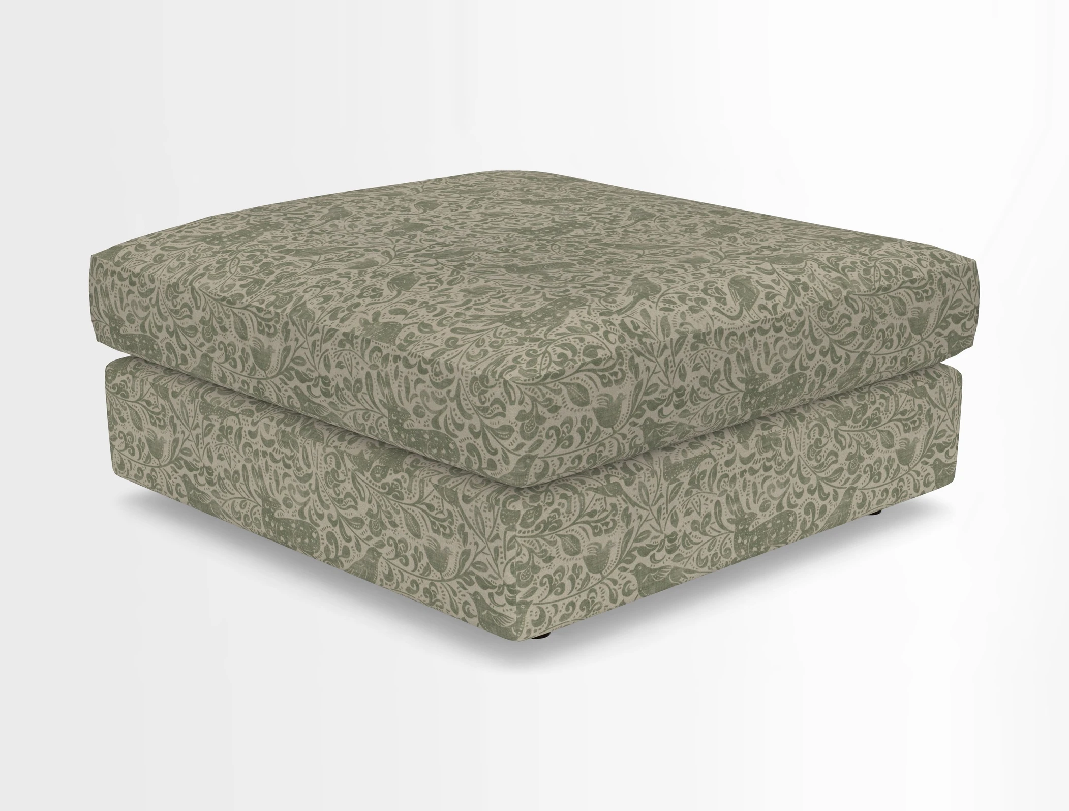 Slingsby fixed cover Footstool in Two Tone Plain Biscuit