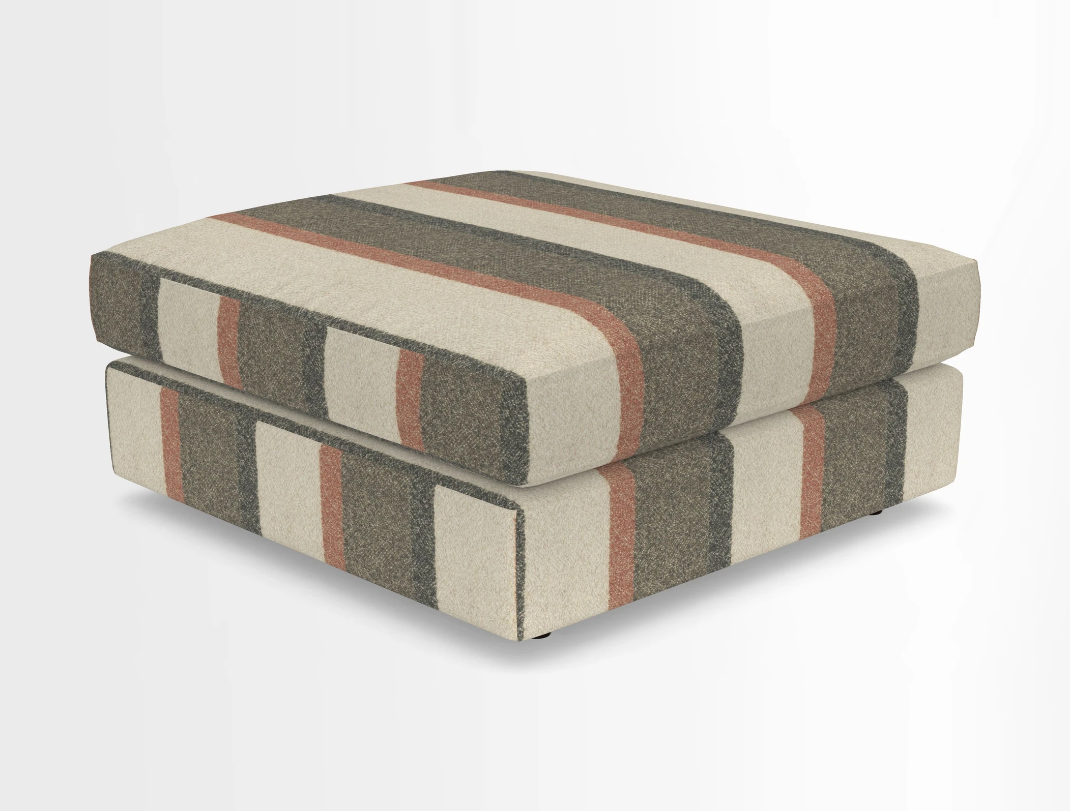 Slingsby fixed cover Footstool in Two Tone Plain Biscuit