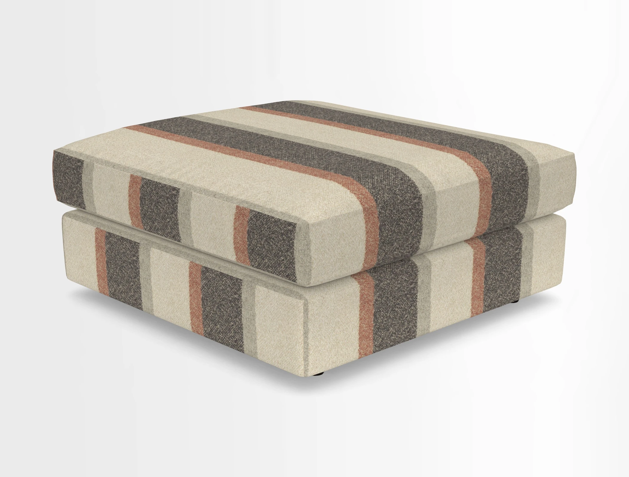 Slingsby fixed cover Footstool in Two Tone Plain Biscuit