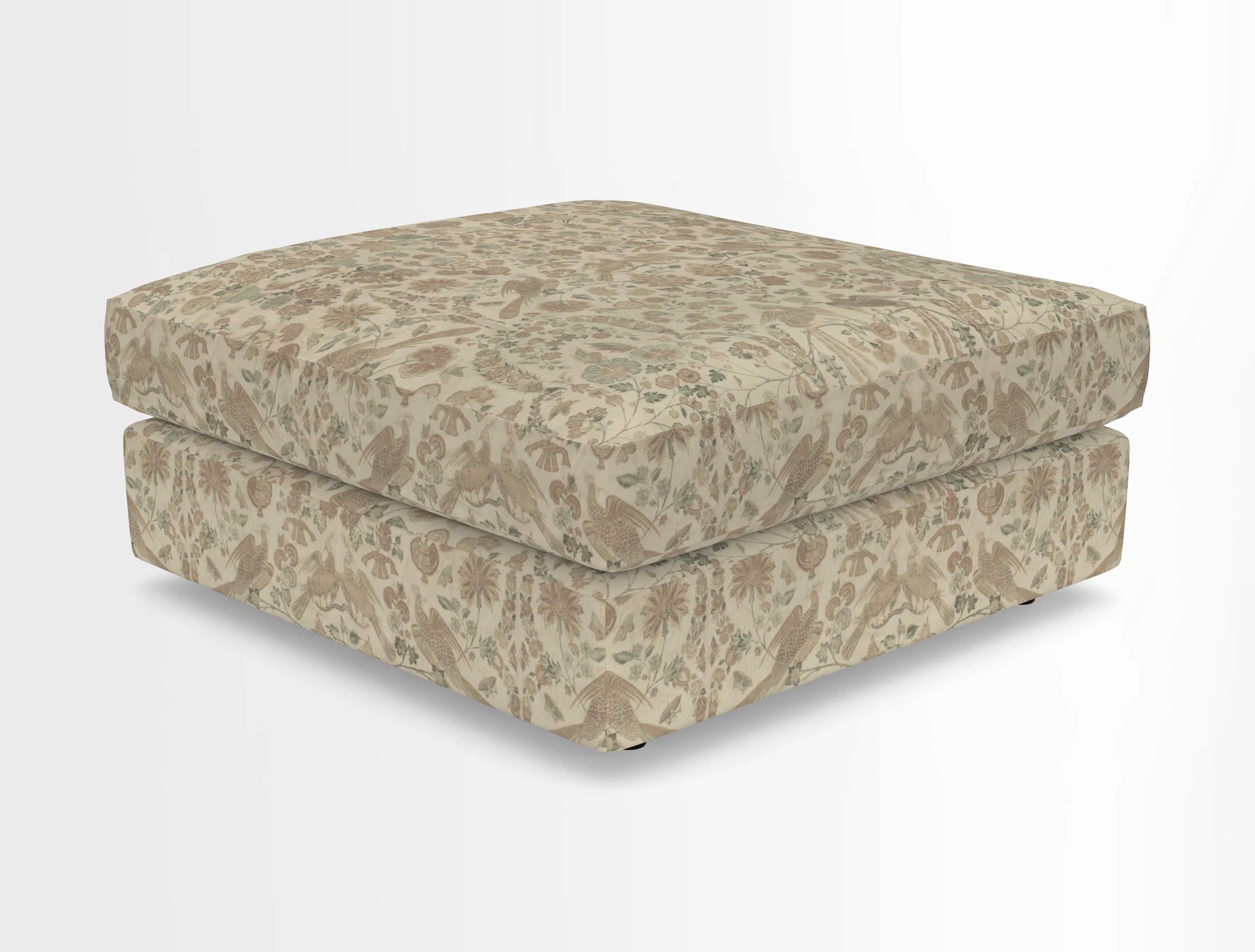 Slingsby fixed cover Footstool in Two Tone Plain Biscuit