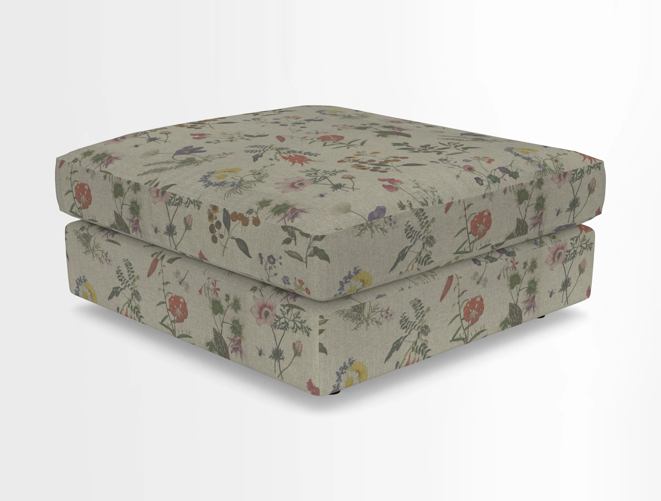 Slingsby fixed cover Footstool in Two Tone Plain Biscuit