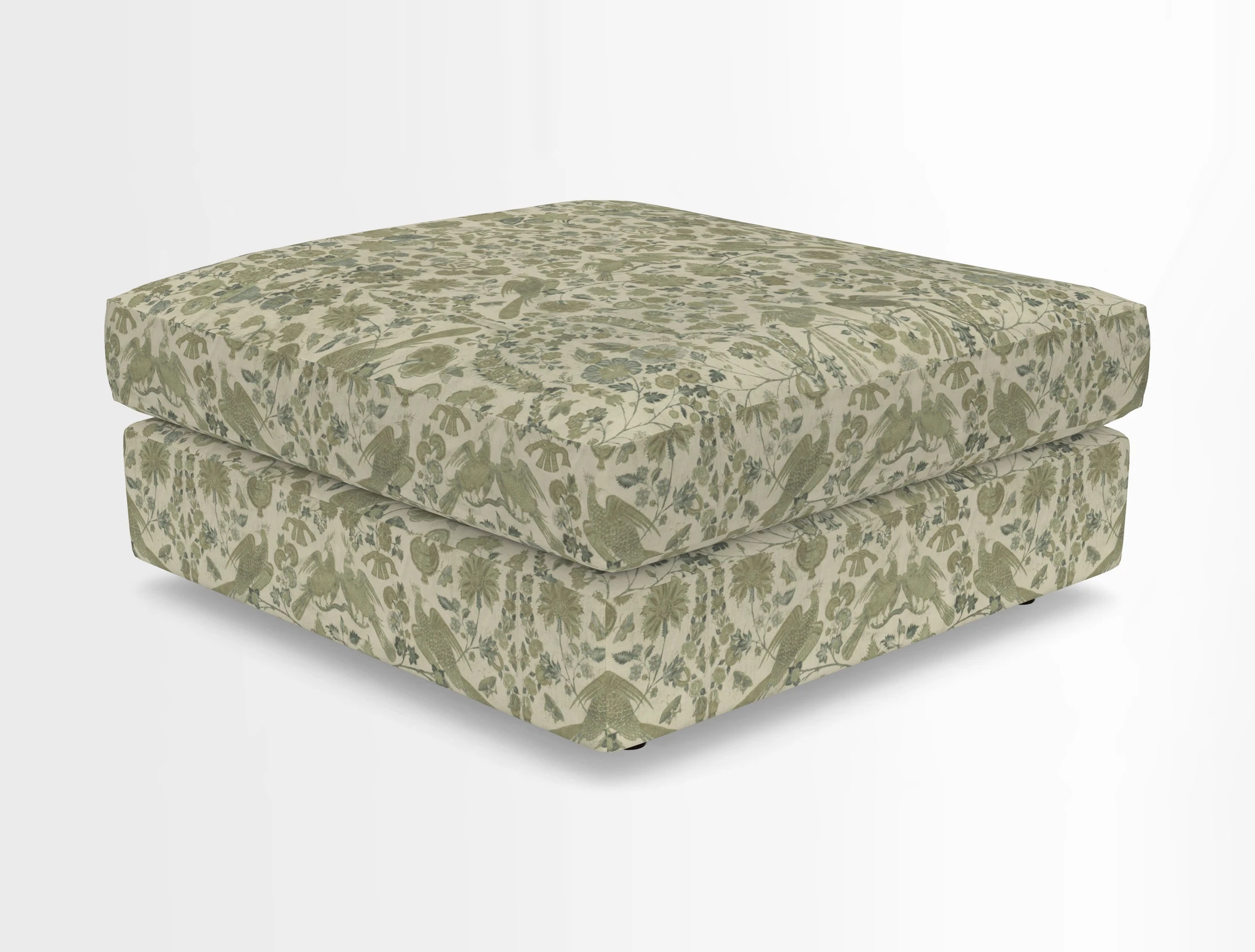 Slingsby fixed cover Footstool in Two Tone Plain Biscuit