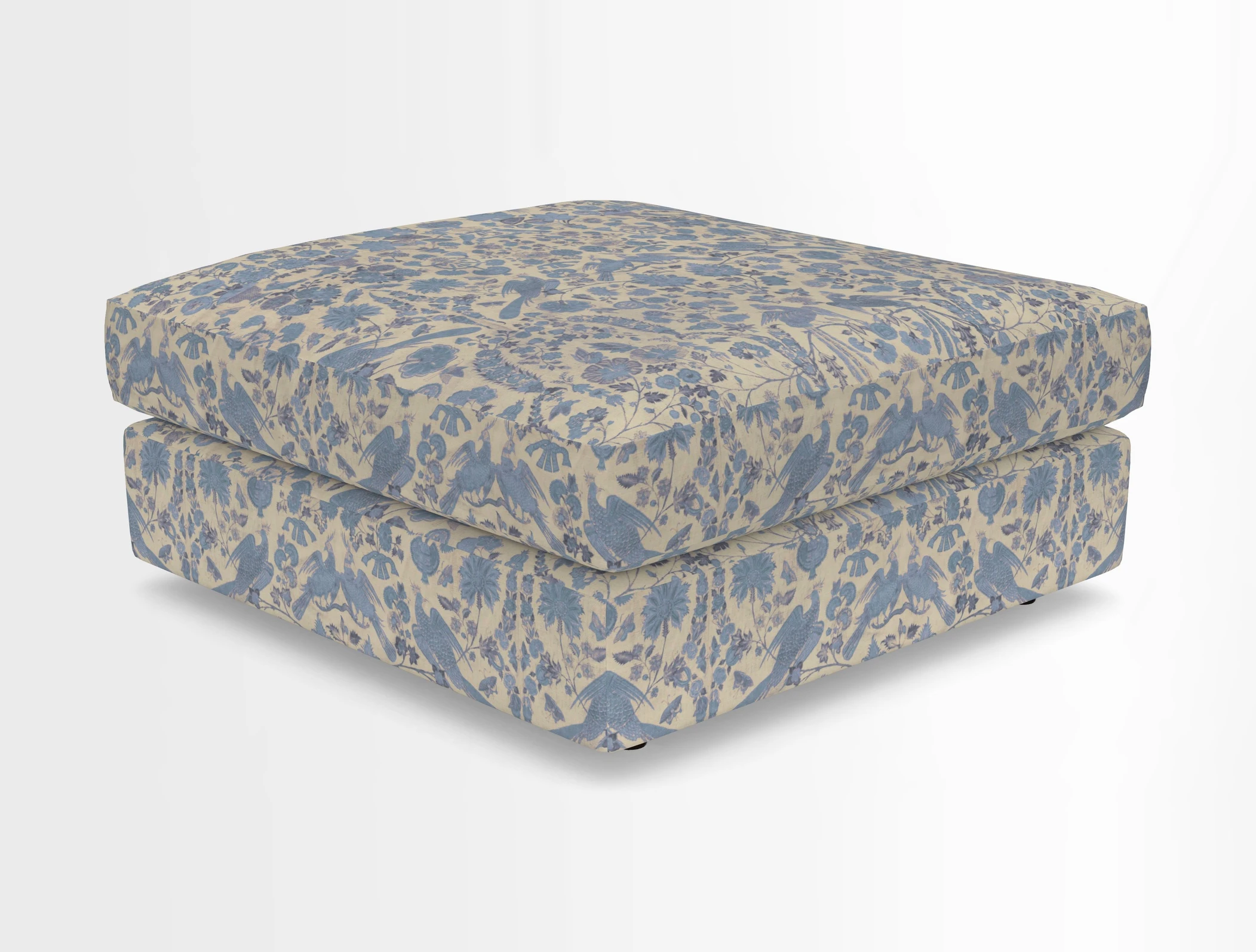 Slingsby fixed cover Footstool in Two Tone Plain Biscuit