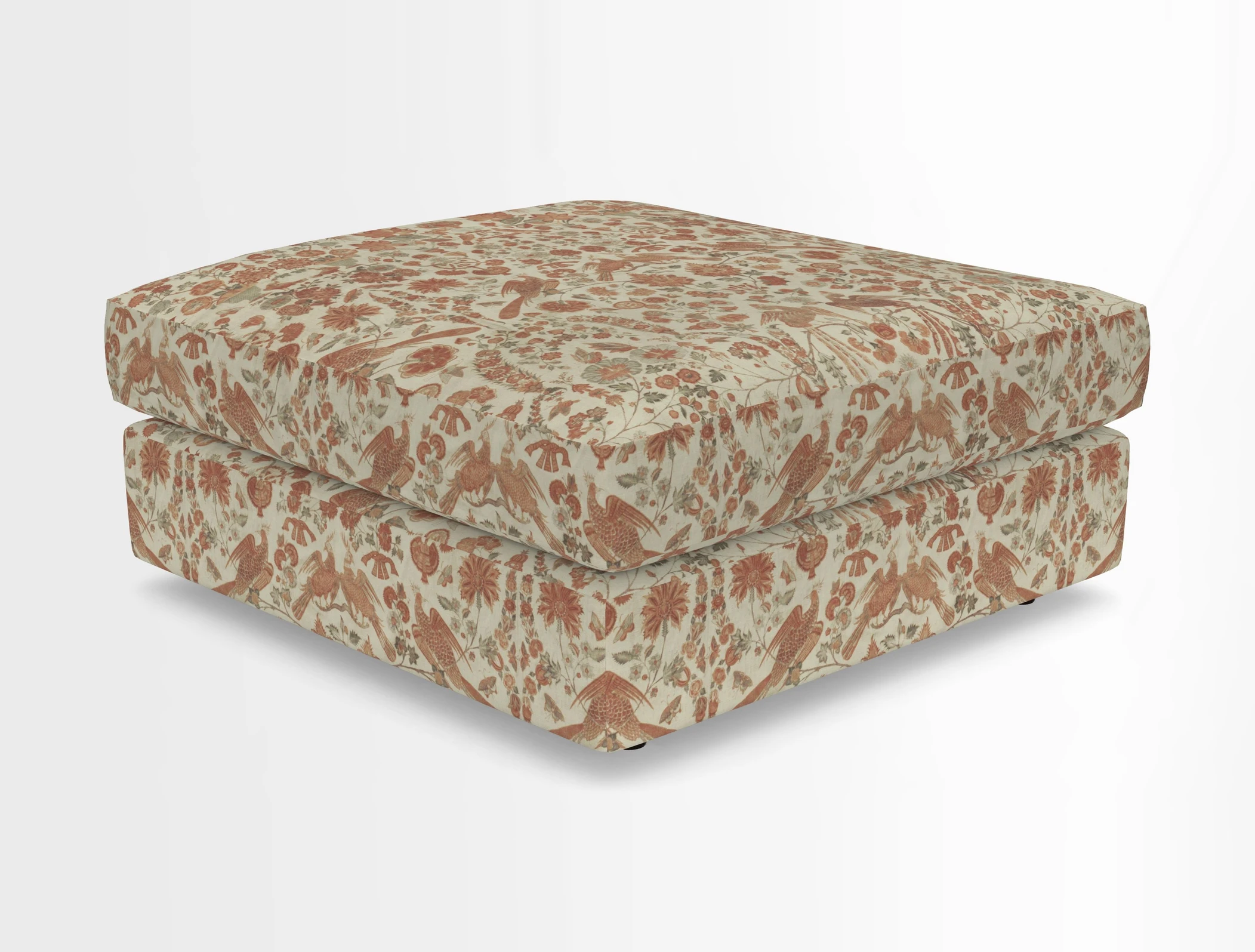 Slingsby fixed cover Footstool in Two Tone Plain Biscuit