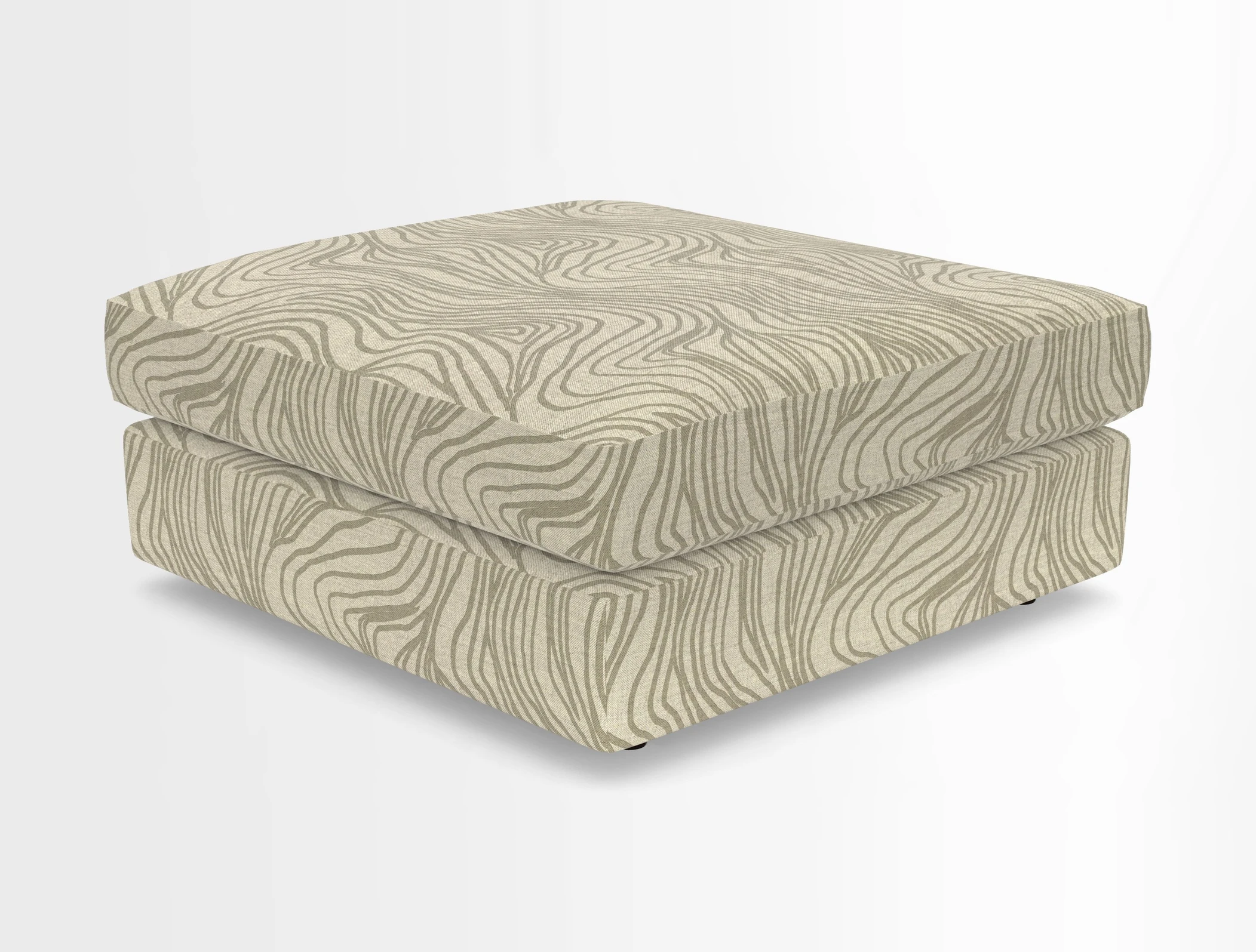 Slingsby fixed cover Footstool in Two Tone Plain Biscuit