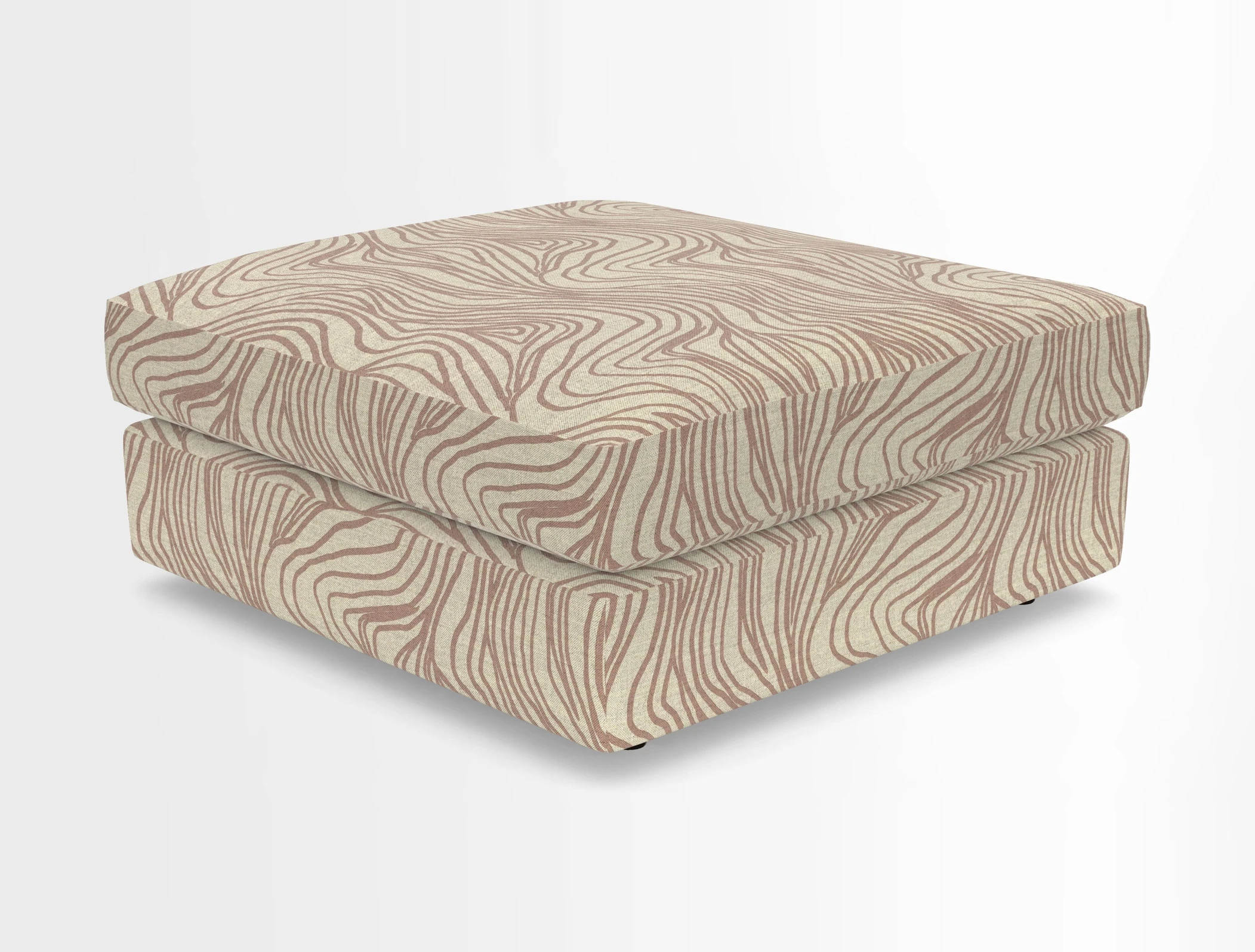 Slingsby fixed cover Footstool in Two Tone Plain Biscuit