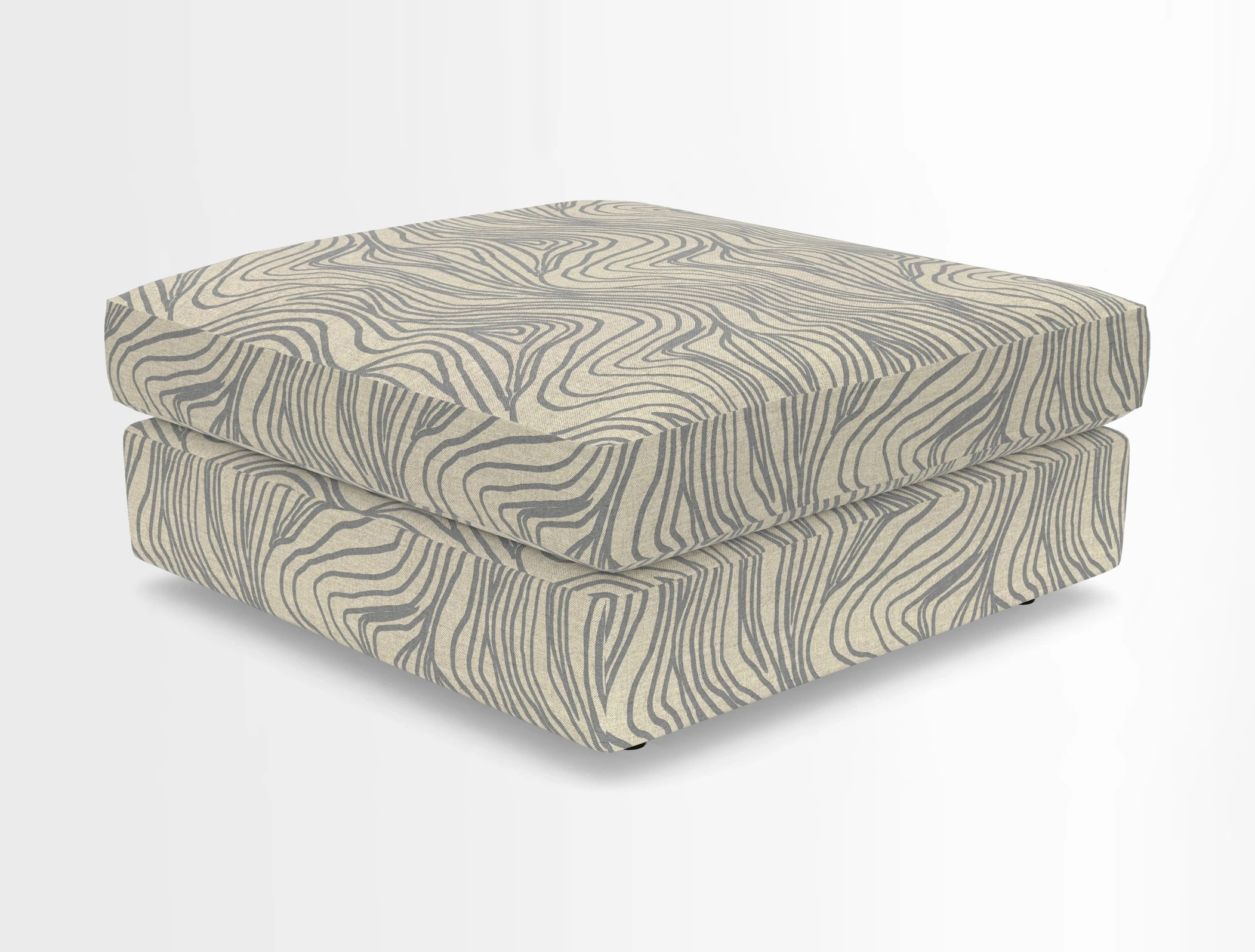 Slingsby fixed cover Footstool in Two Tone Plain Biscuit