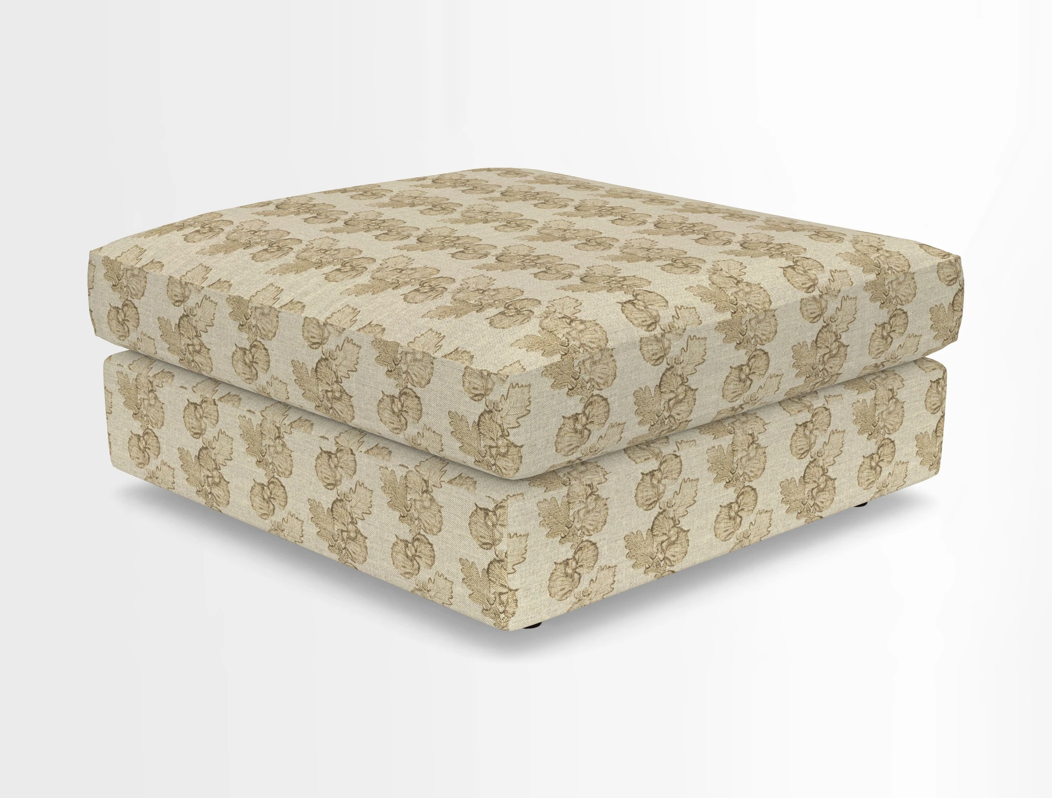 Slingsby fixed cover Footstool in Two Tone Plain Biscuit