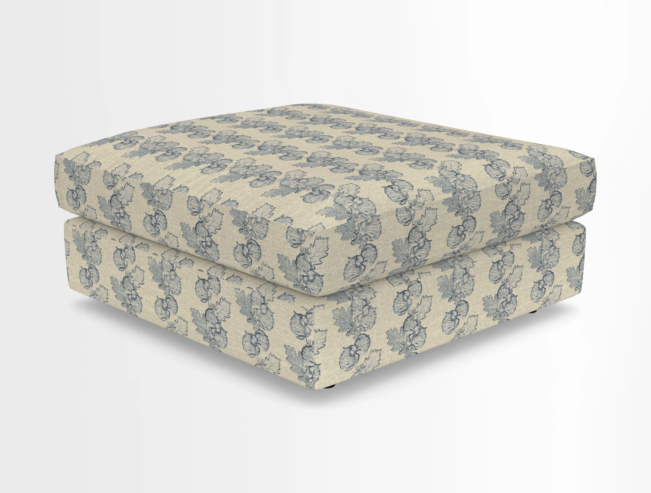 Slingsby fixed cover Footstool in Two Tone Plain Biscuit