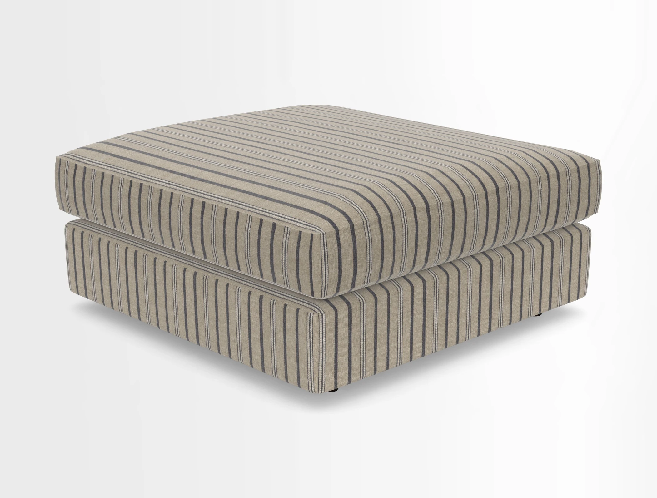 Slingsby fixed cover Footstool in Two Tone Plain Biscuit