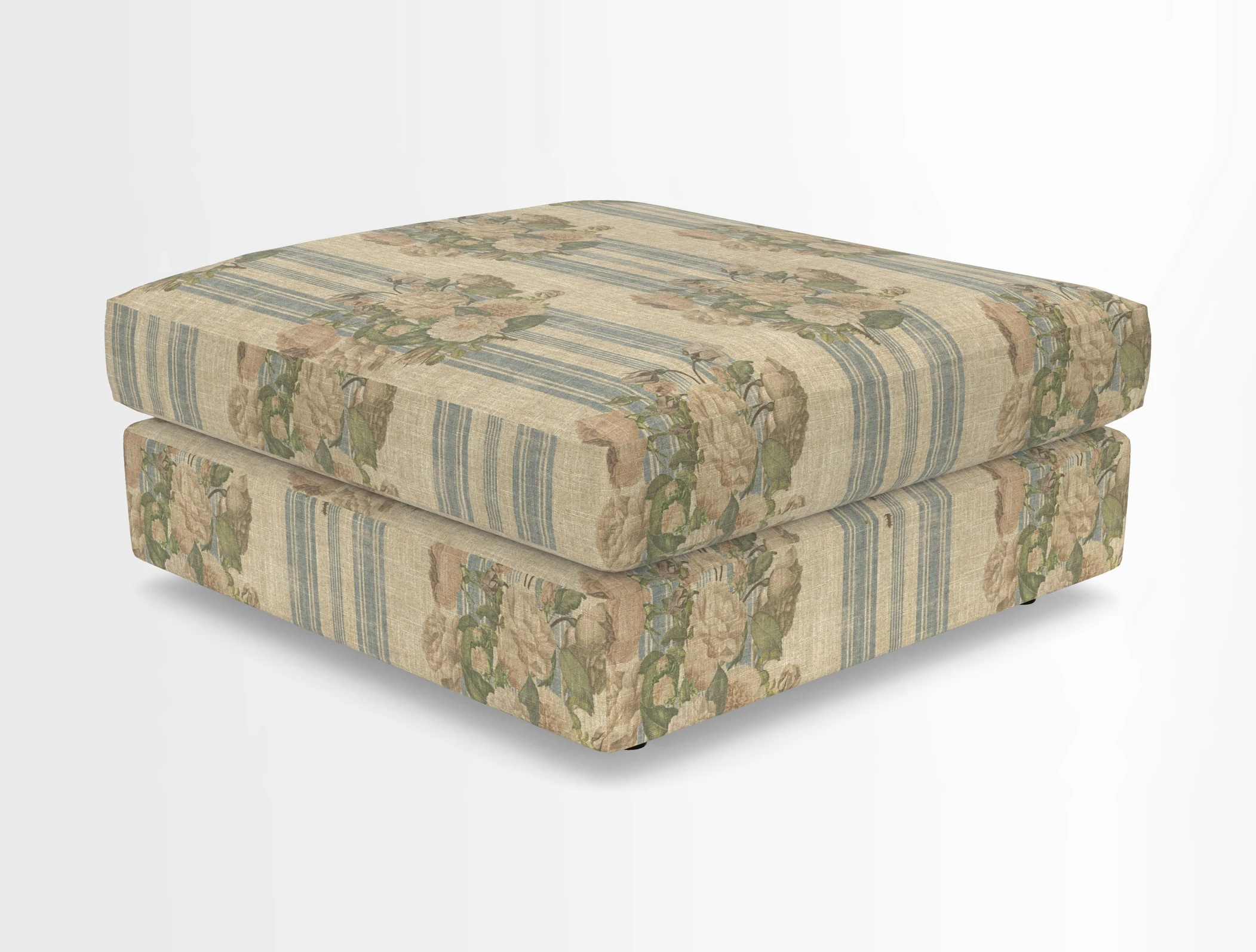 Slingsby fixed cover Footstool in Two Tone Plain Biscuit