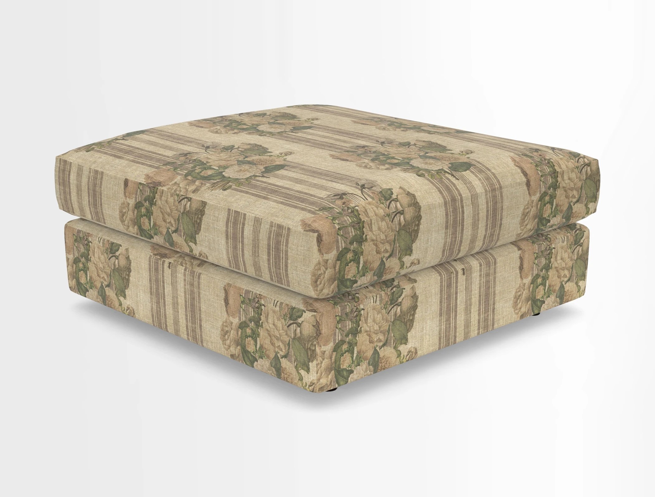 Slingsby fixed cover Footstool in Two Tone Plain Biscuit
