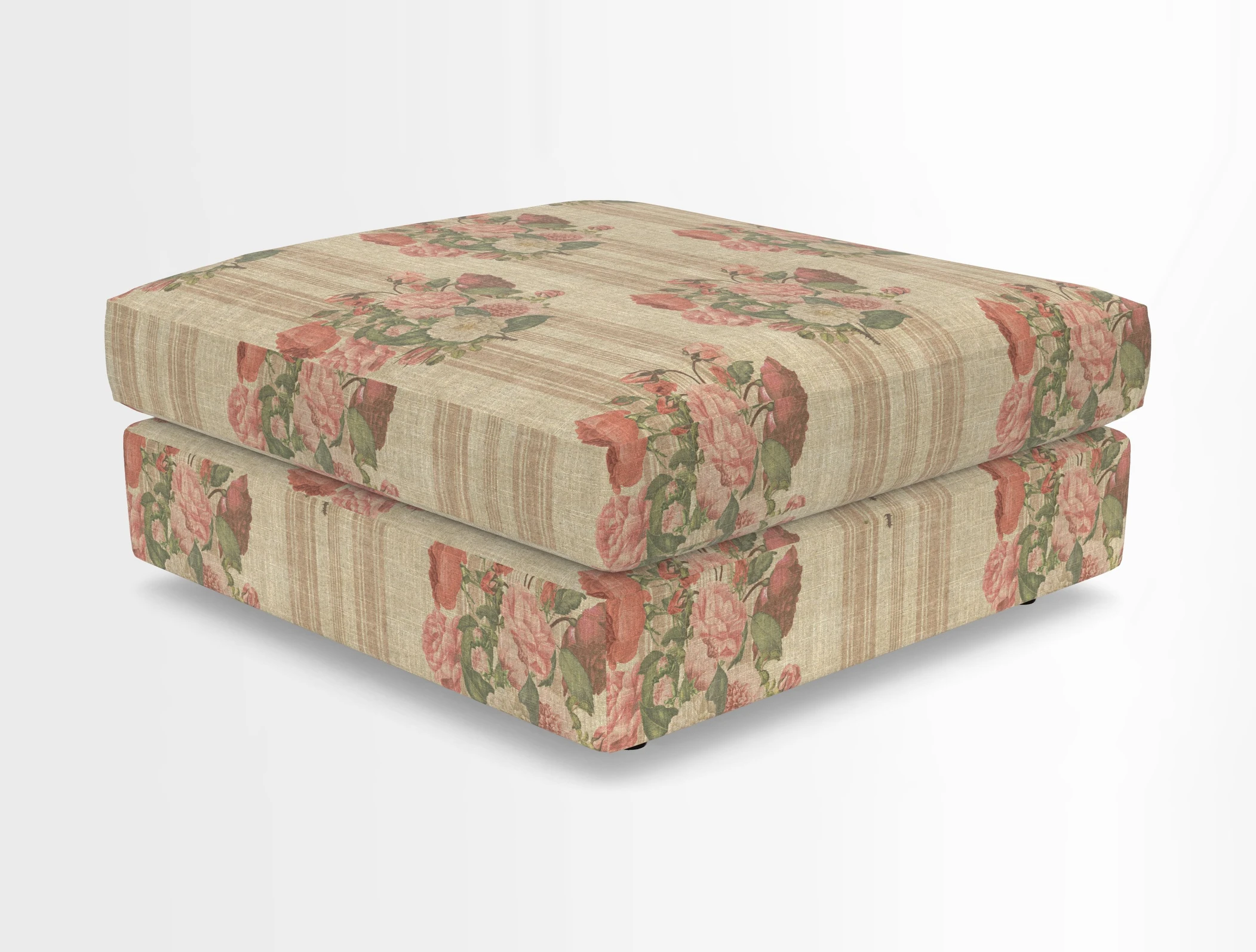 Slingsby fixed cover Footstool in Two Tone Plain Biscuit