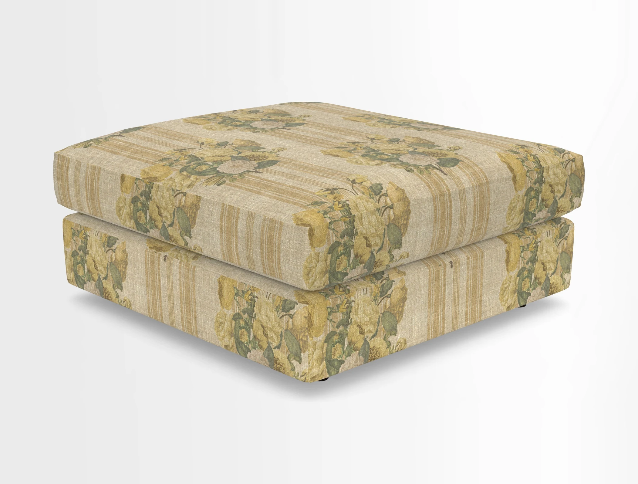 Slingsby fixed cover Footstool in Two Tone Plain Biscuit