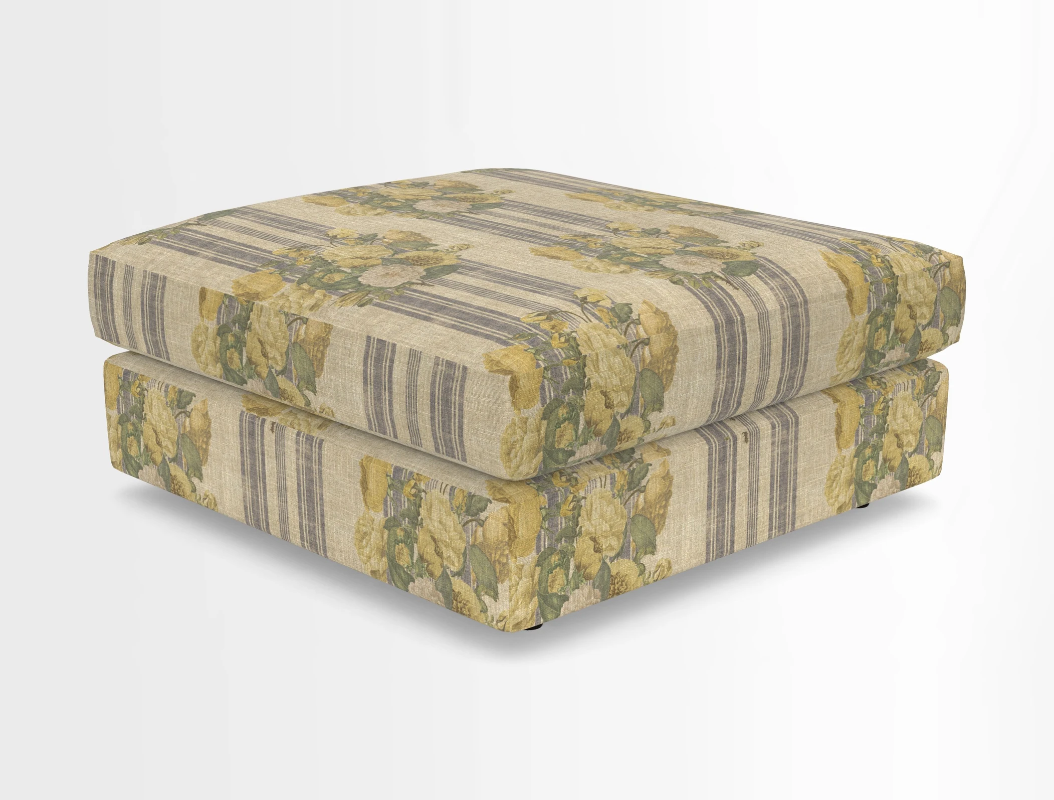 Slingsby fixed cover Footstool in Two Tone Plain Biscuit