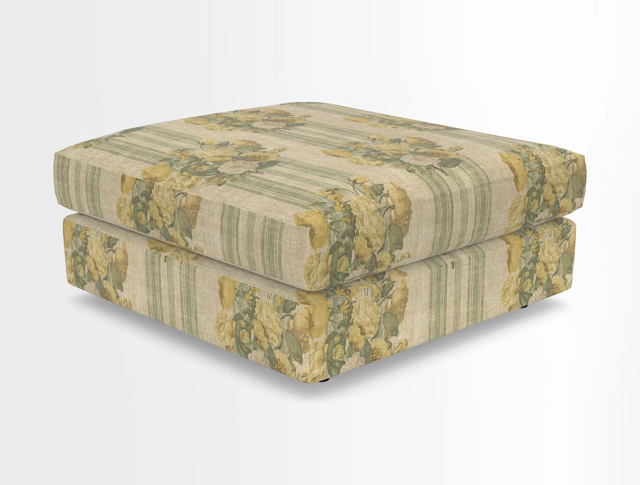 Slingsby fixed cover Footstool in Two Tone Plain Biscuit