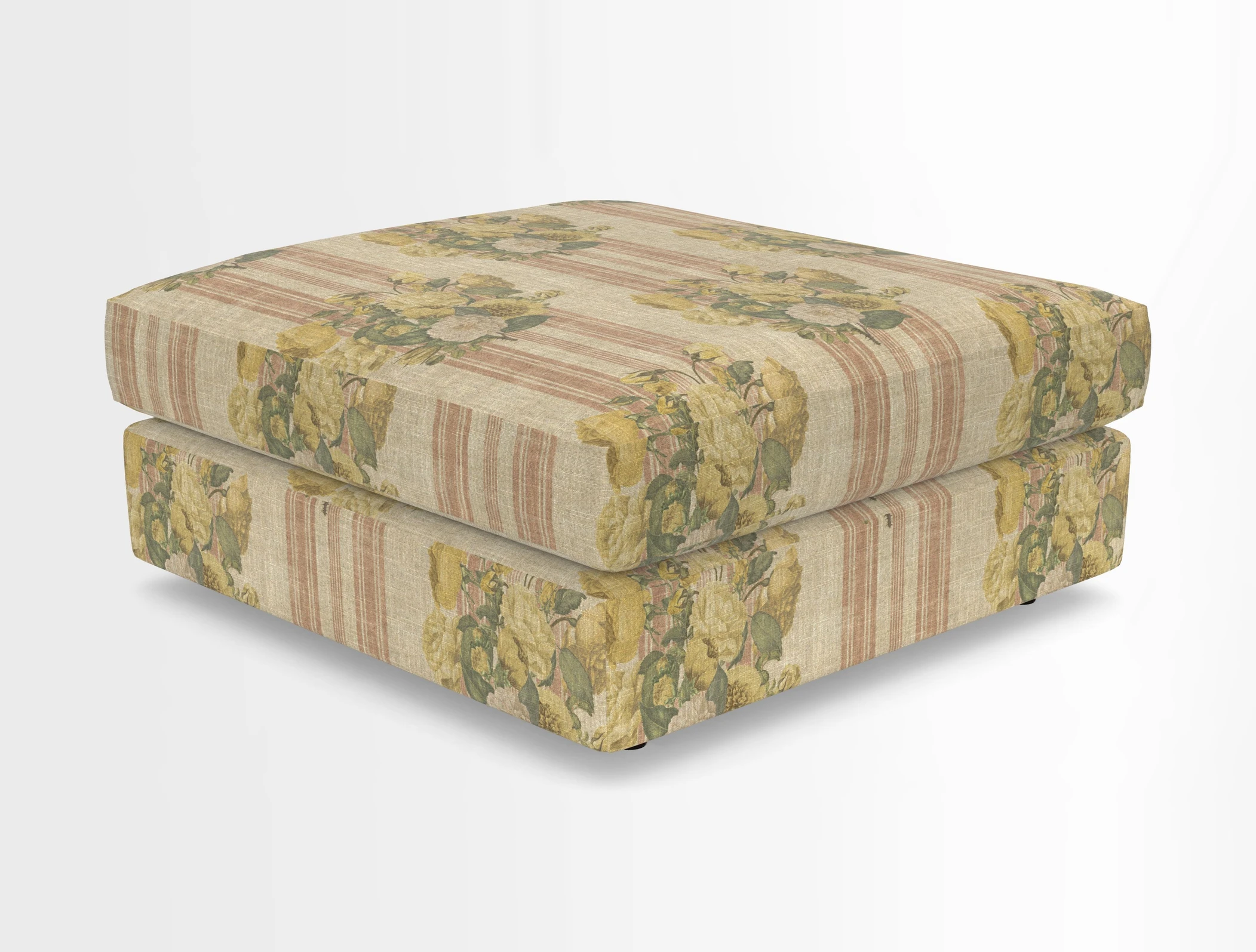 Slingsby fixed cover Footstool in Two Tone Plain Biscuit