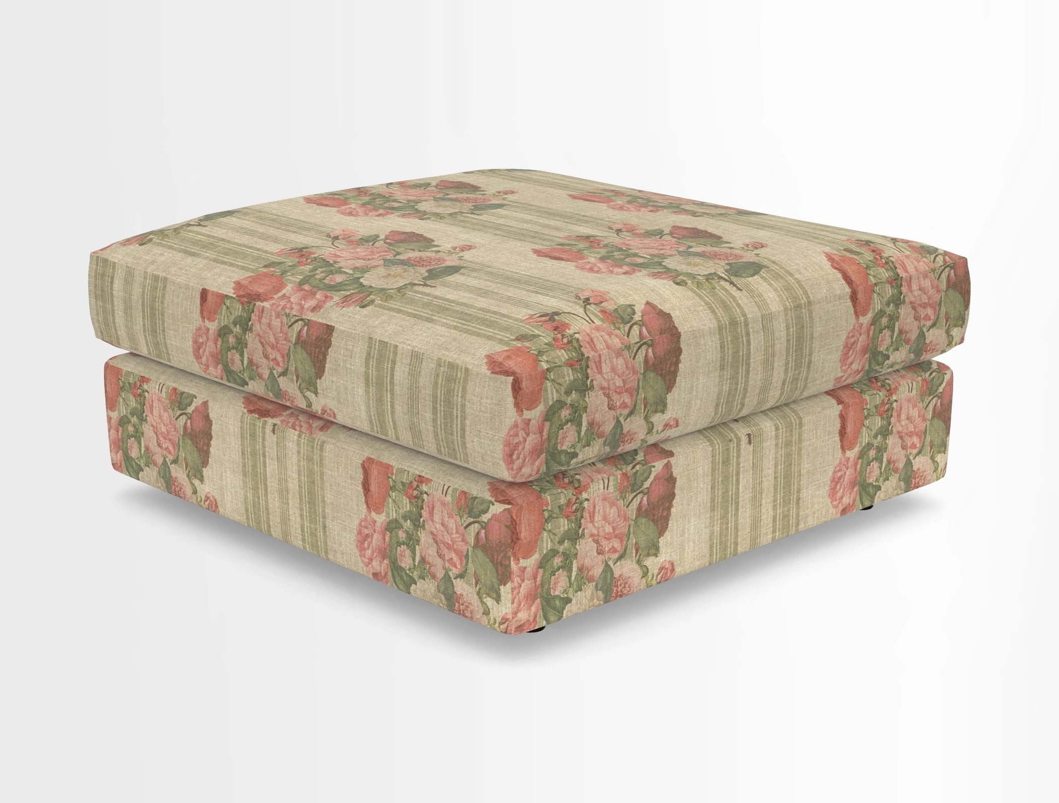 Slingsby fixed cover Footstool in Two Tone Plain Biscuit
