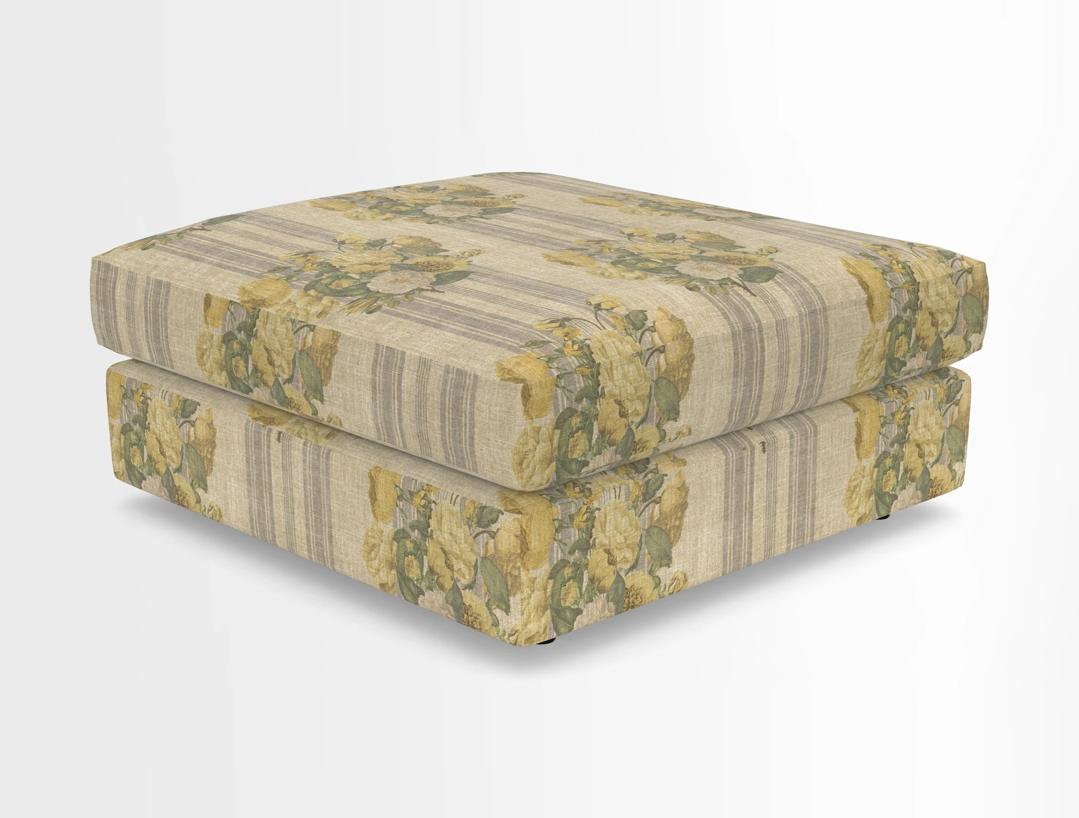 Slingsby fixed cover Footstool in Two Tone Plain Biscuit