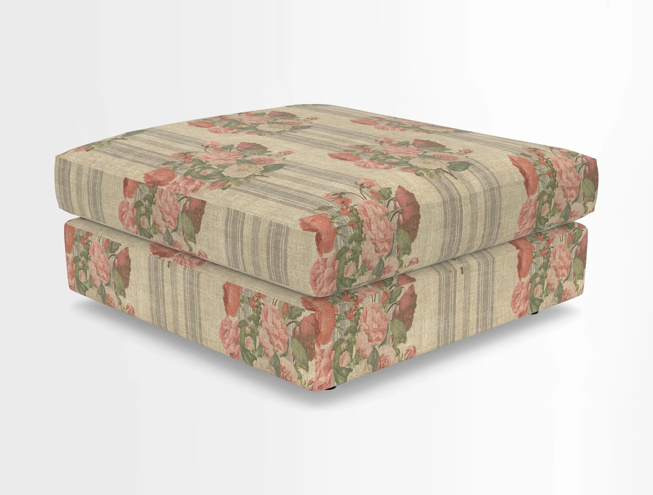 Slingsby fixed cover Footstool in Two Tone Plain Biscuit