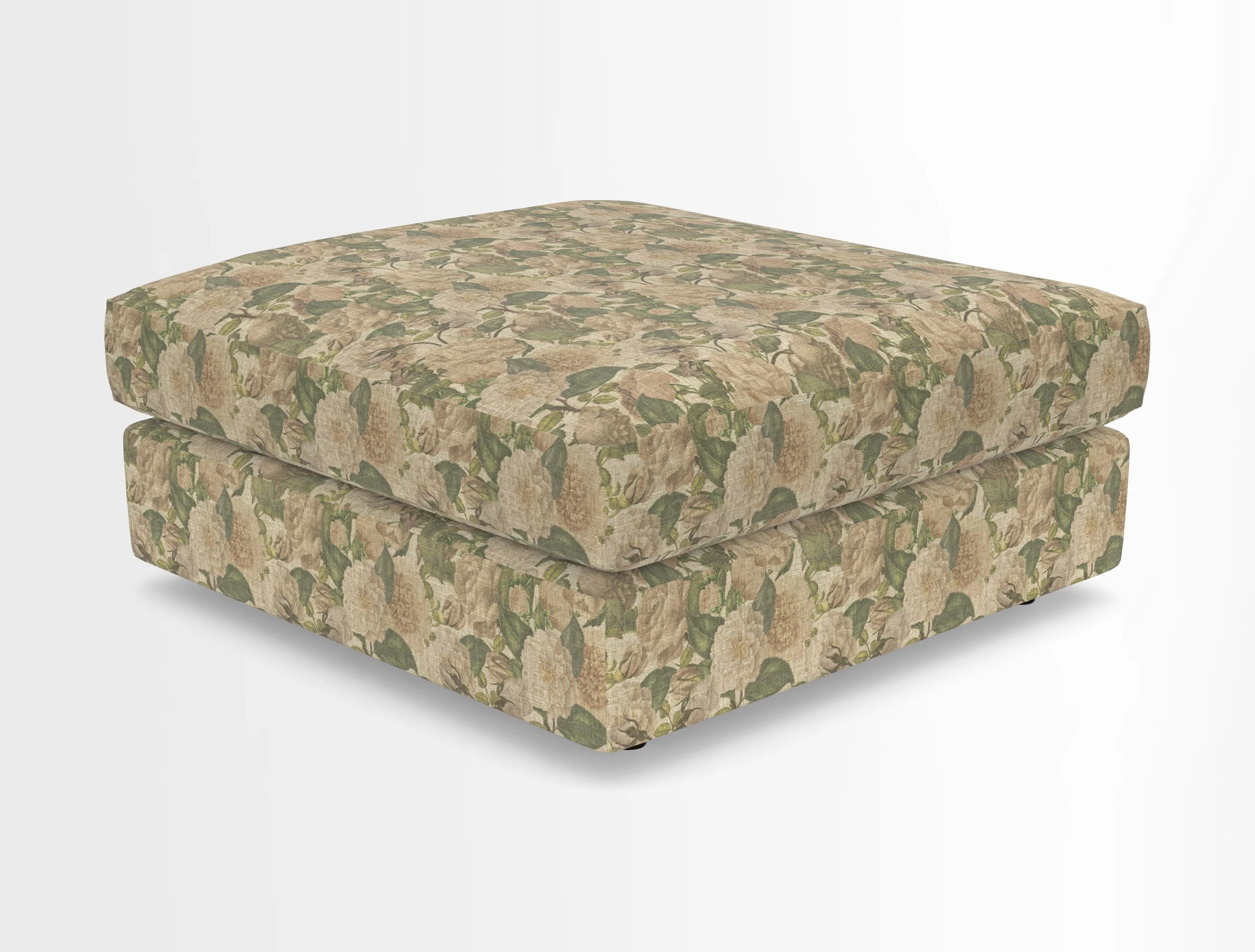 Slingsby fixed cover Footstool in Two Tone Plain Biscuit