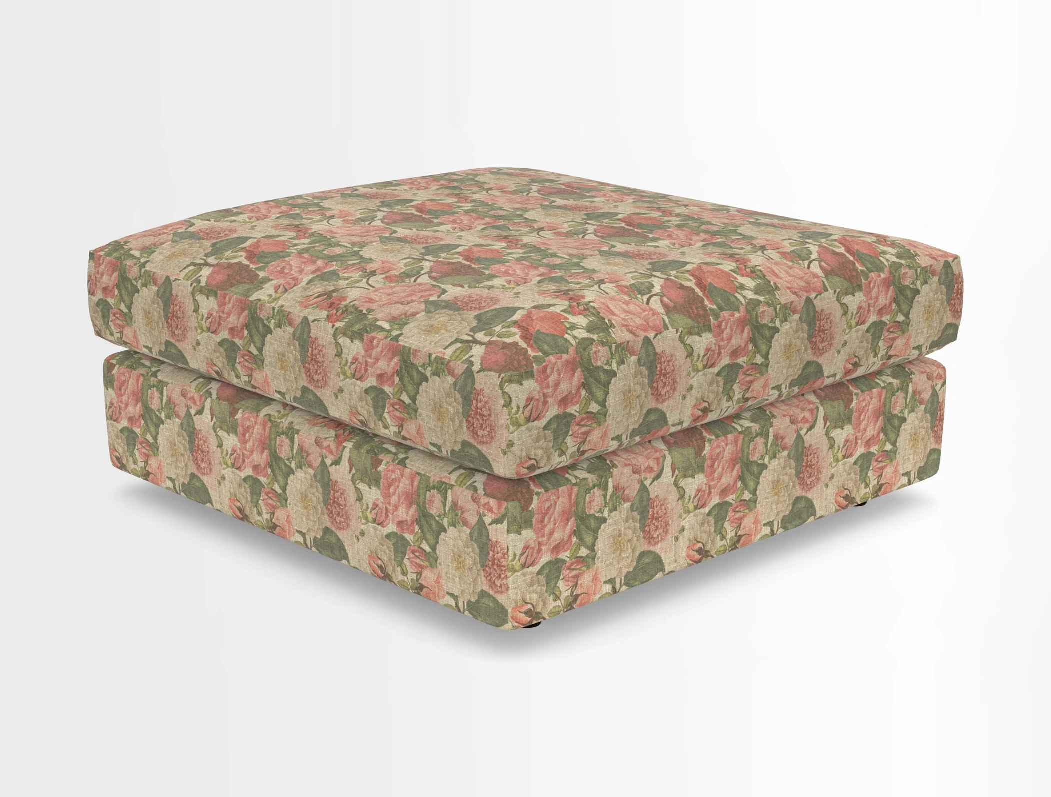 Slingsby fixed cover Footstool in Two Tone Plain Biscuit