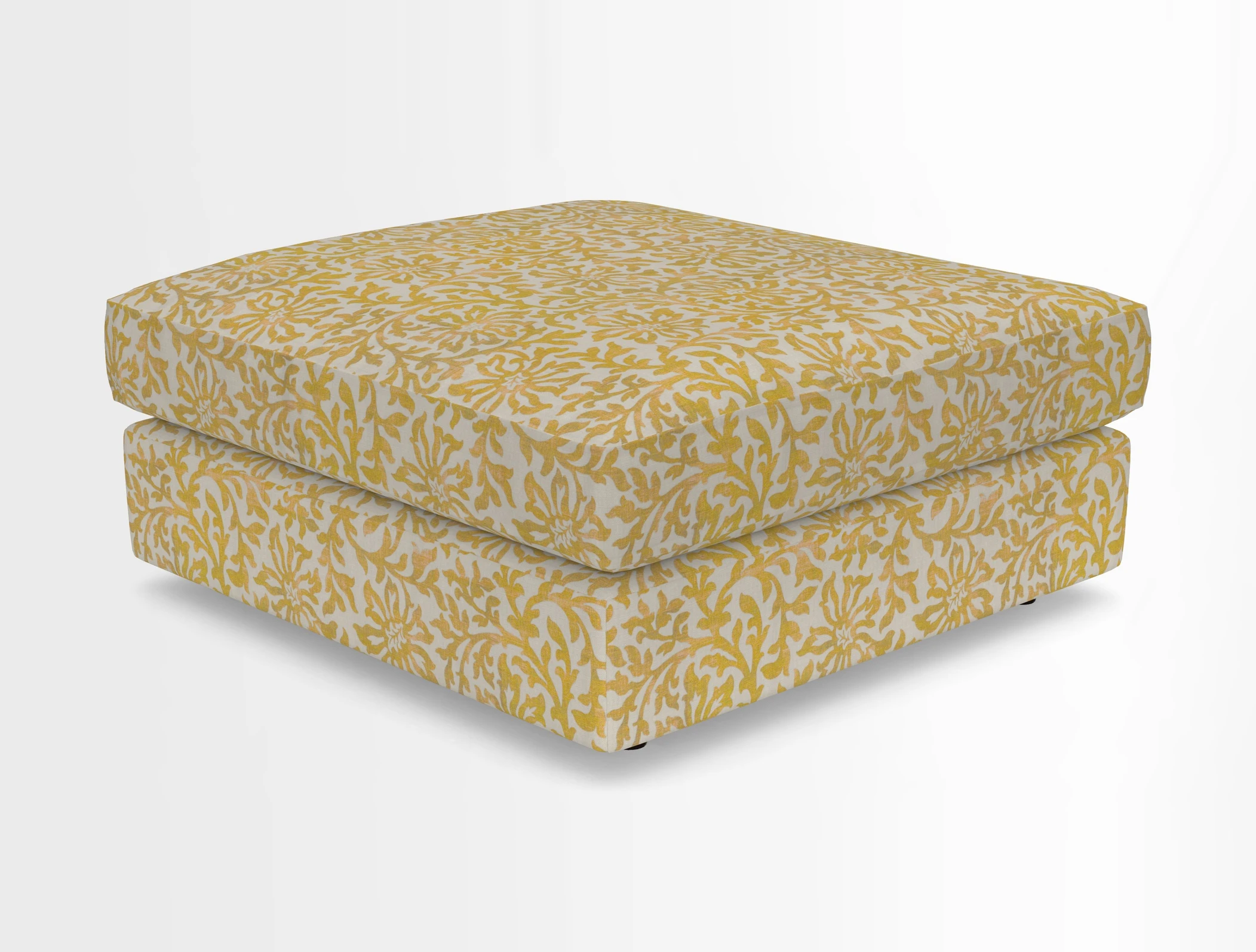 Slingsby fixed cover Footstool in Two Tone Plain Biscuit