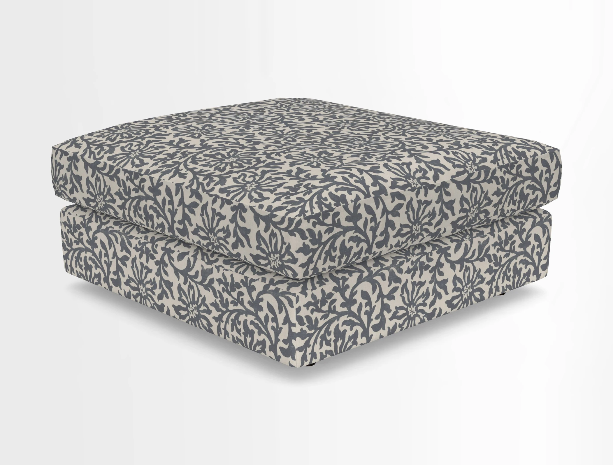Slingsby fixed cover Footstool in Two Tone Plain Biscuit