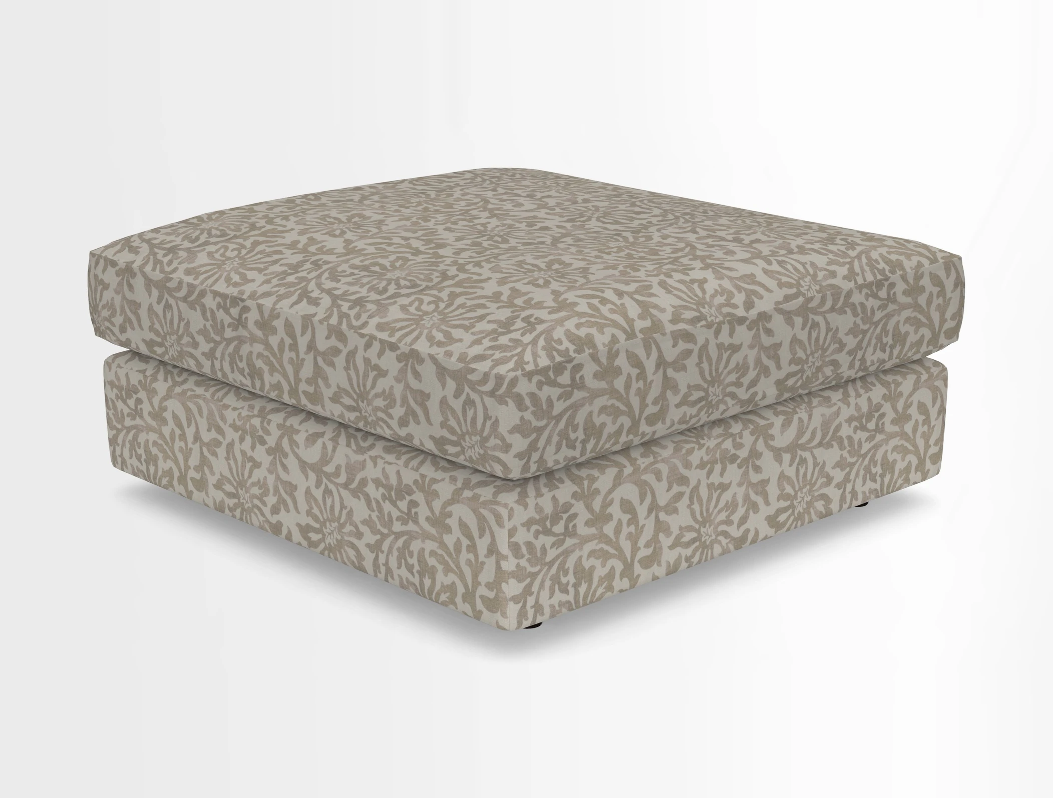 Slingsby fixed cover Footstool in Two Tone Plain Biscuit
