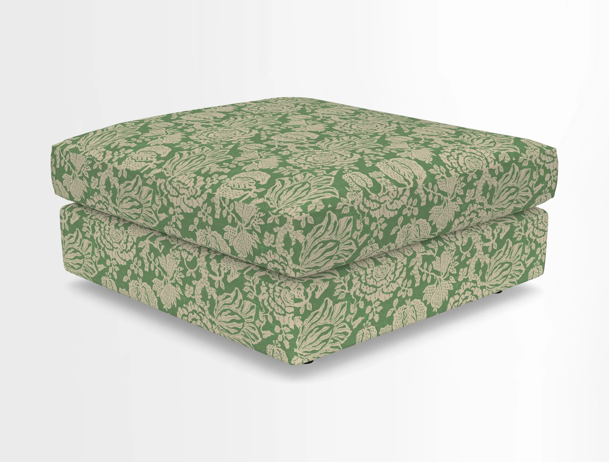 Slingsby fixed cover Footstool in Two Tone Plain Biscuit