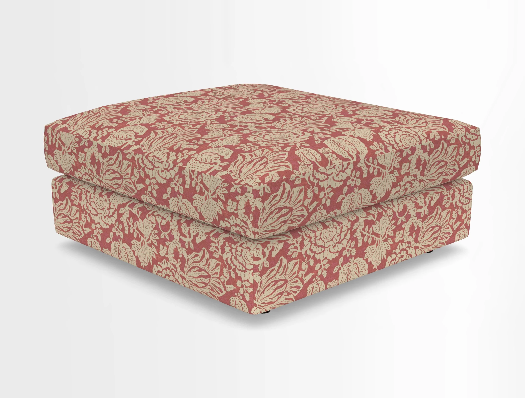 Slingsby fixed cover Footstool in Two Tone Plain Biscuit