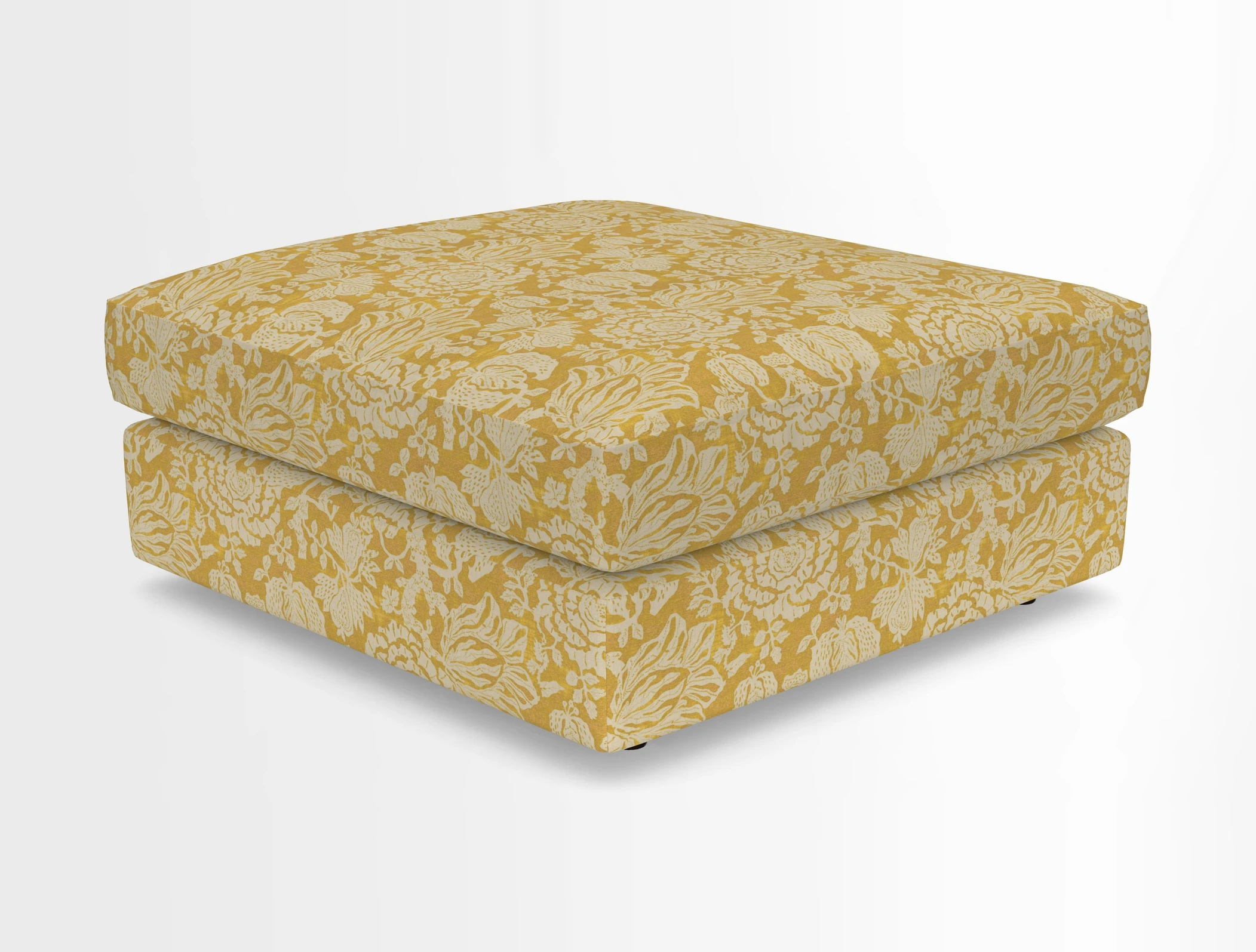 Slingsby fixed cover Footstool in Two Tone Plain Biscuit