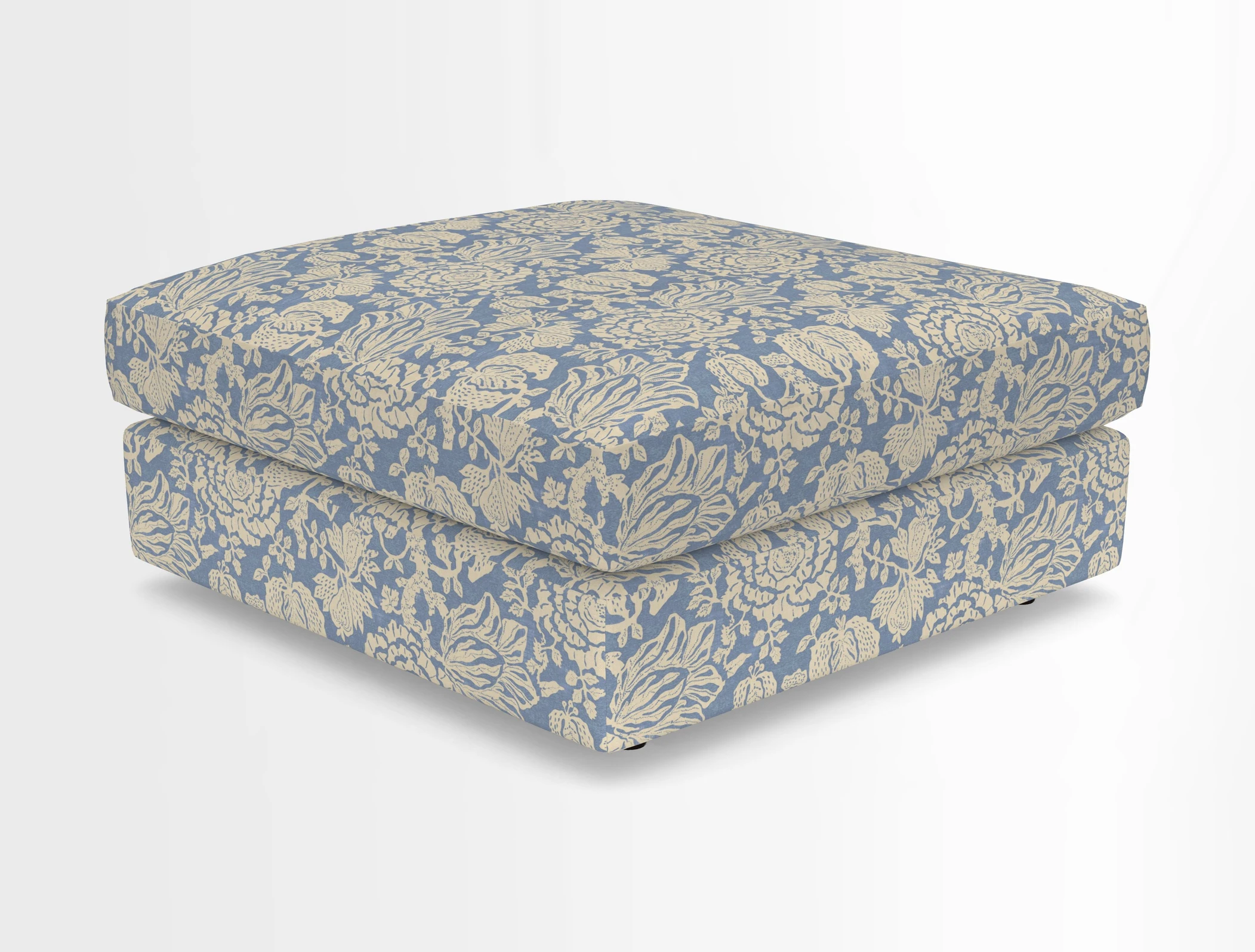 Slingsby fixed cover Footstool in Two Tone Plain Biscuit