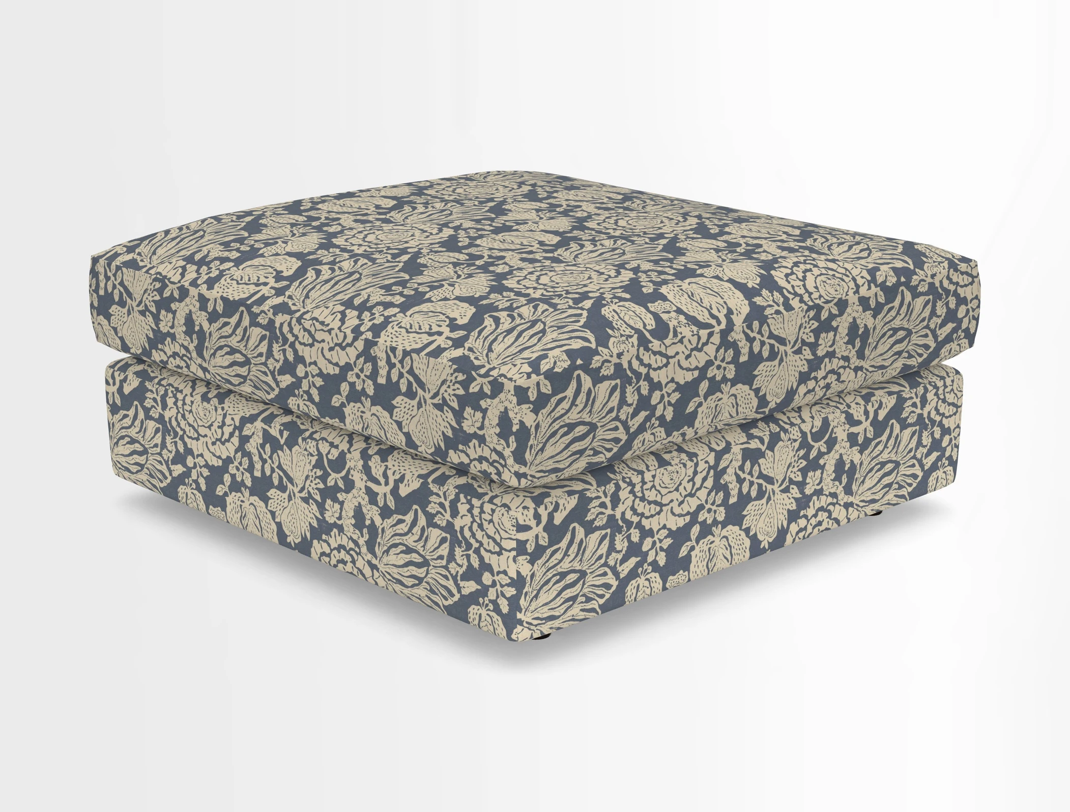 Slingsby fixed cover Footstool in Two Tone Plain Biscuit