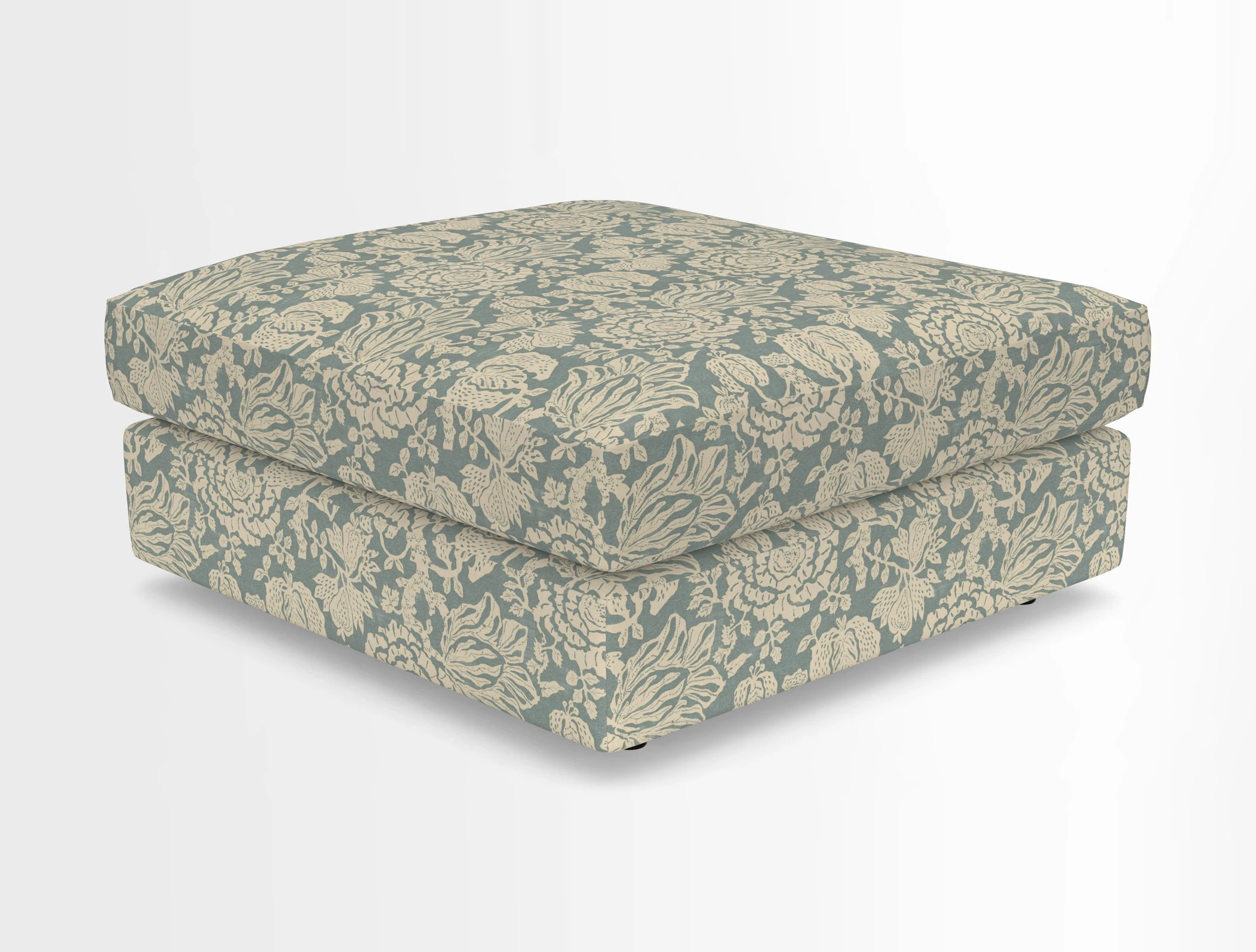 Slingsby fixed cover Footstool in Two Tone Plain Biscuit