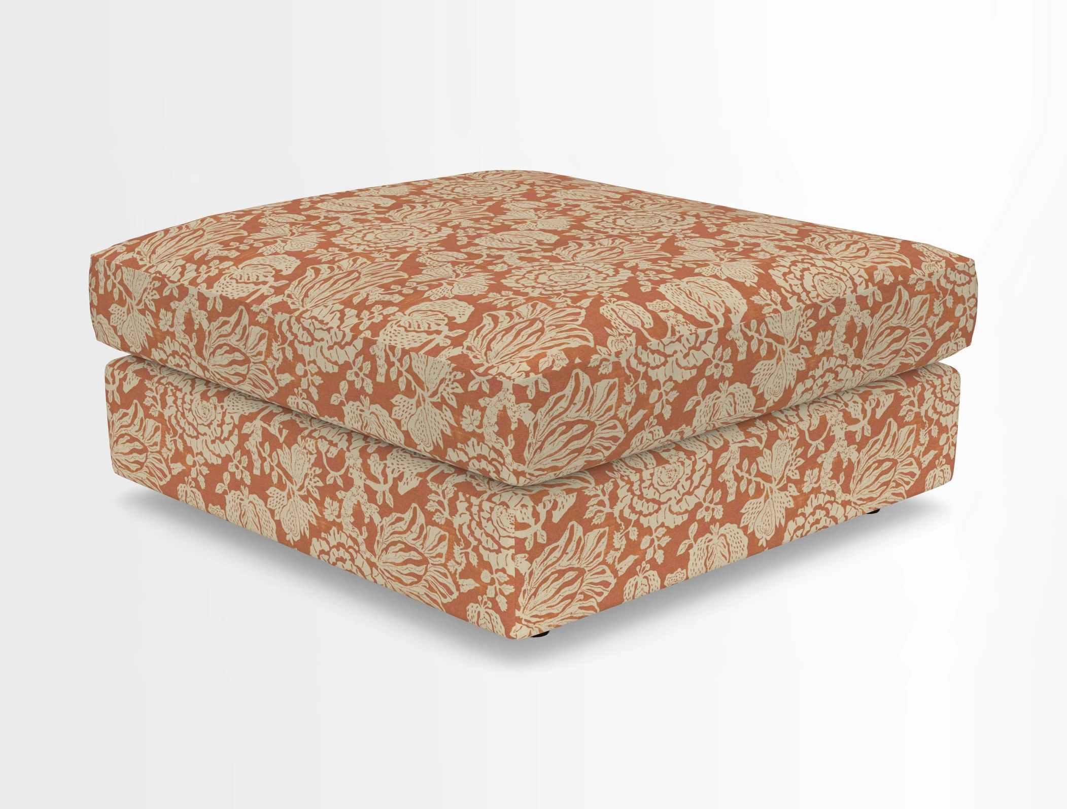 Slingsby fixed cover Footstool in Two Tone Plain Biscuit