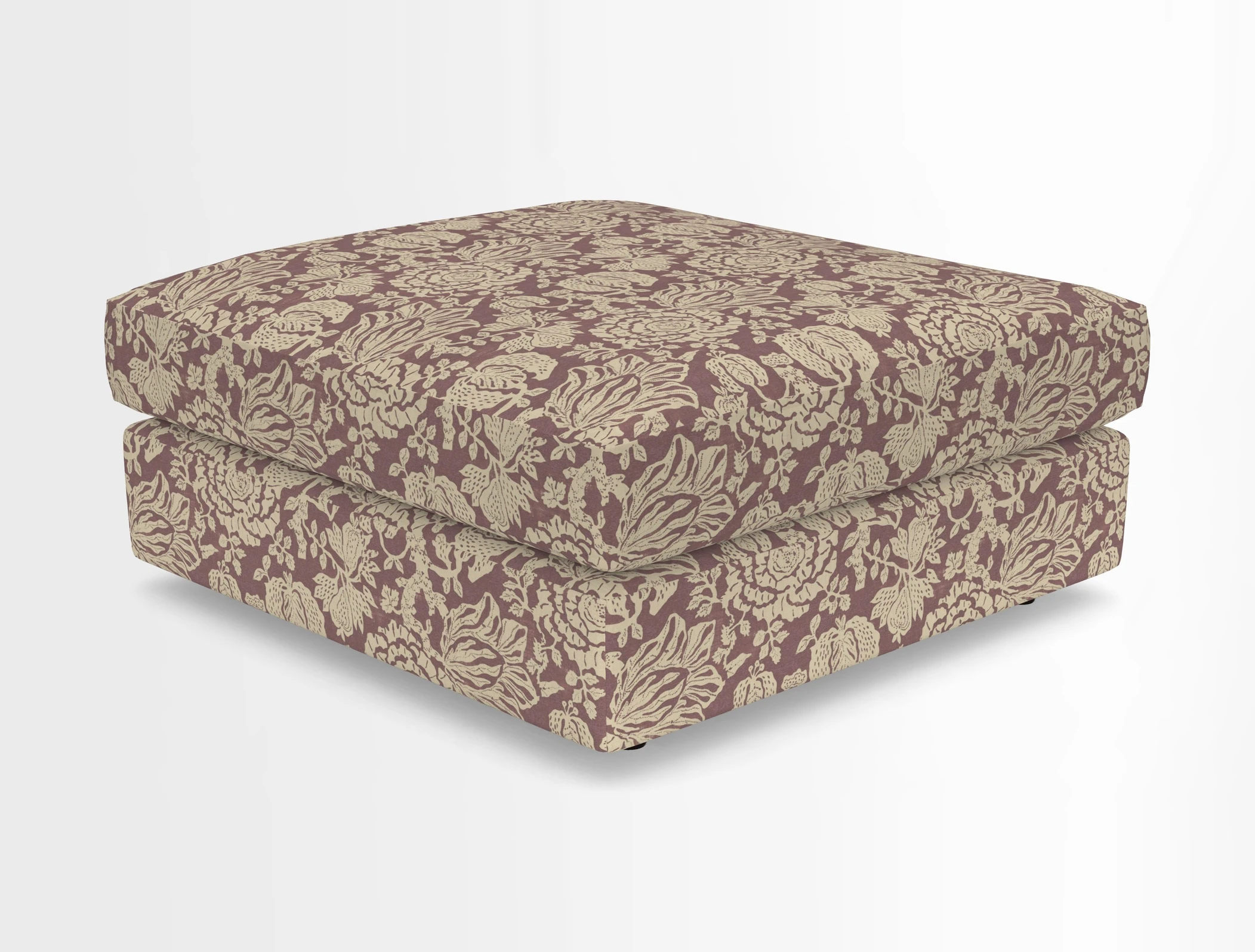 Slingsby fixed cover Footstool in Two Tone Plain Biscuit