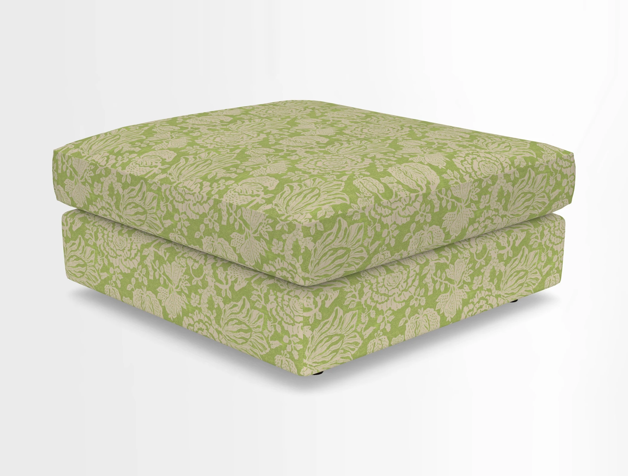 Slingsby fixed cover Footstool in Two Tone Plain Biscuit