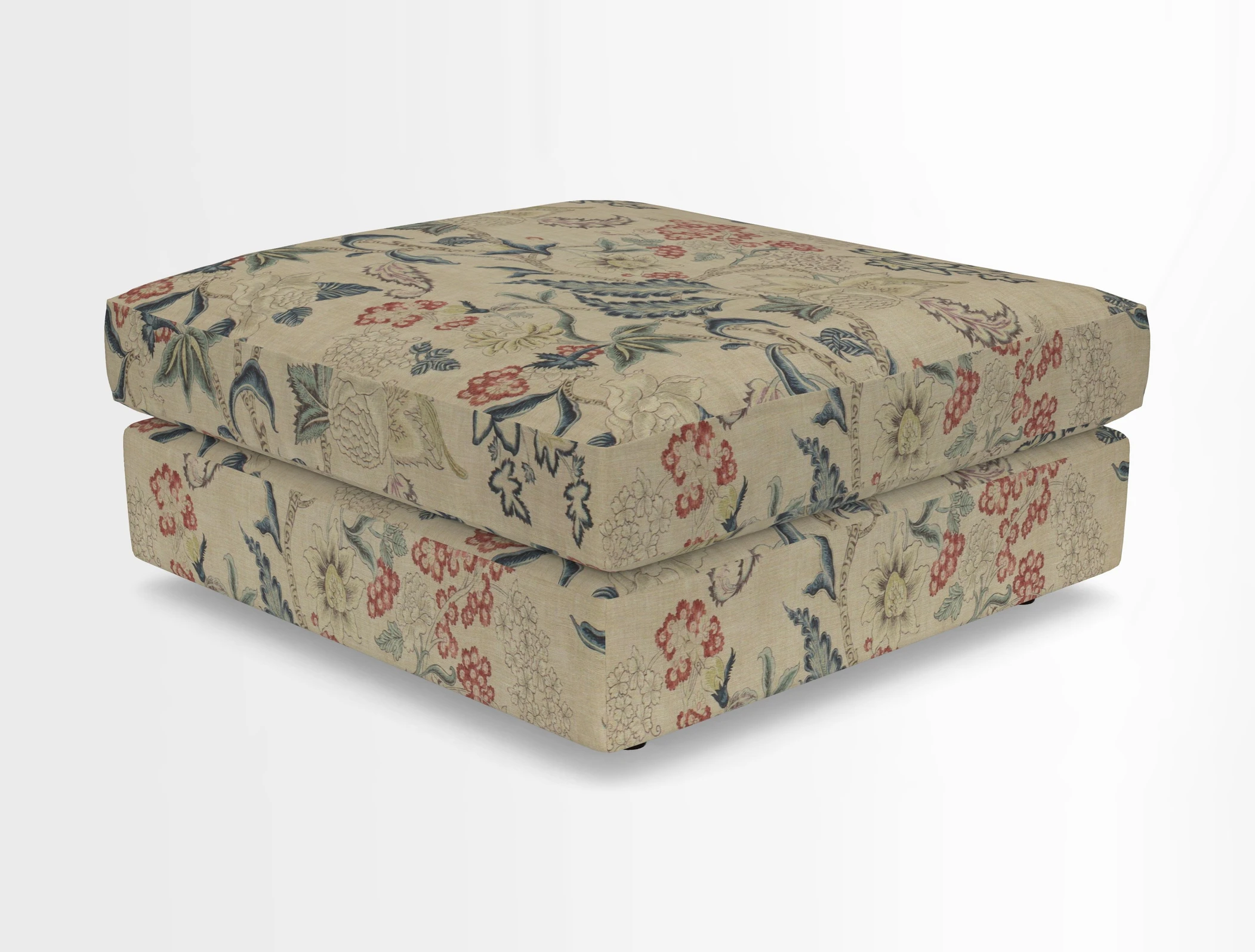 Slingsby fixed cover Footstool in Two Tone Plain Biscuit