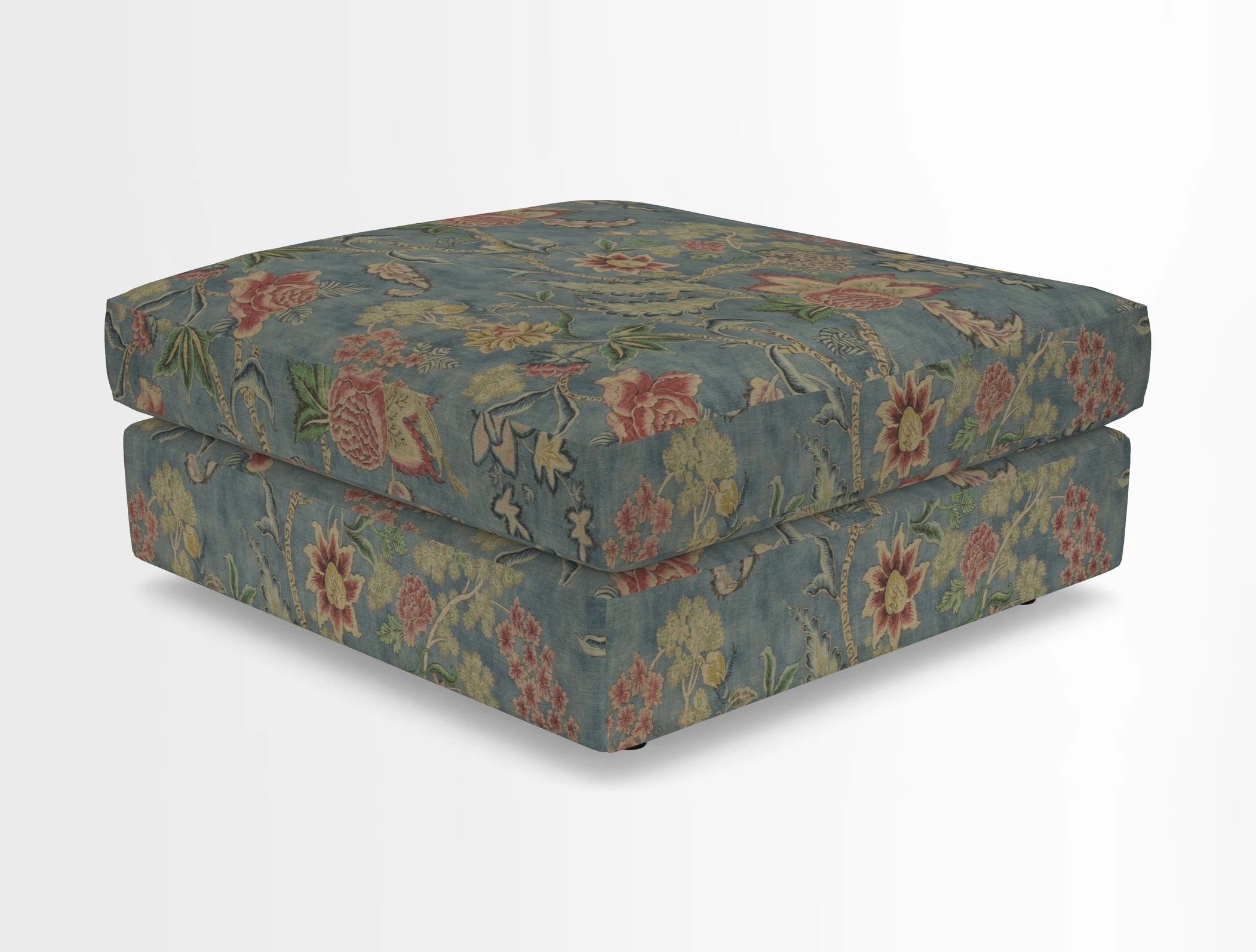 Slingsby fixed cover Footstool in Two Tone Plain Biscuit