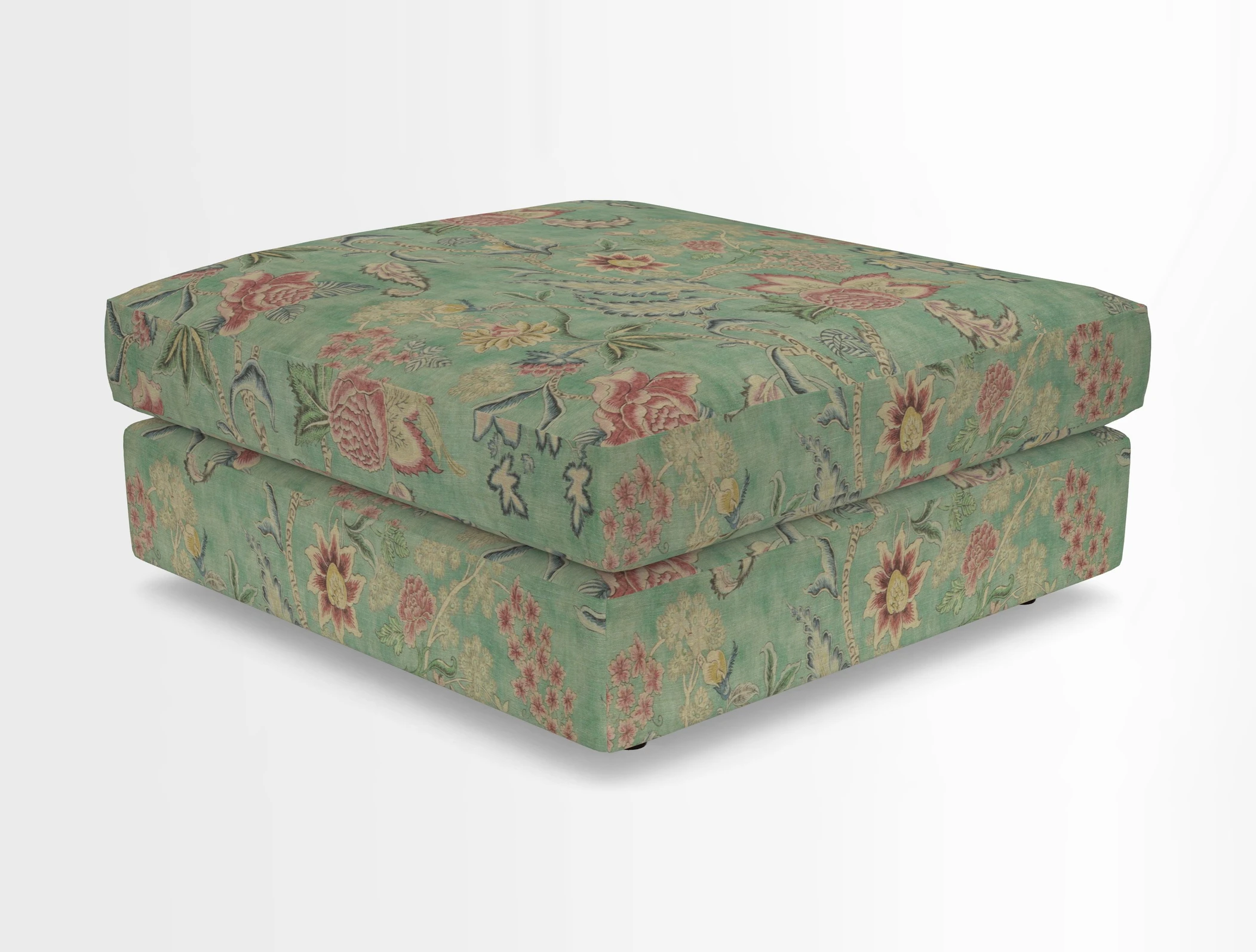 Slingsby fixed cover Footstool in Two Tone Plain Biscuit