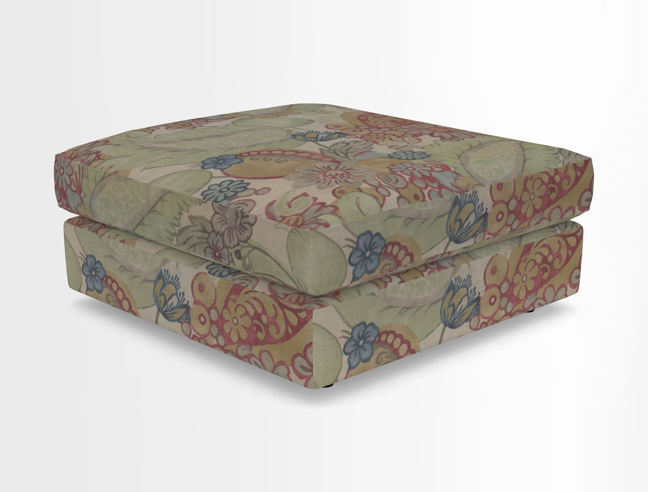 Slingsby fixed cover Footstool in Two Tone Plain Biscuit