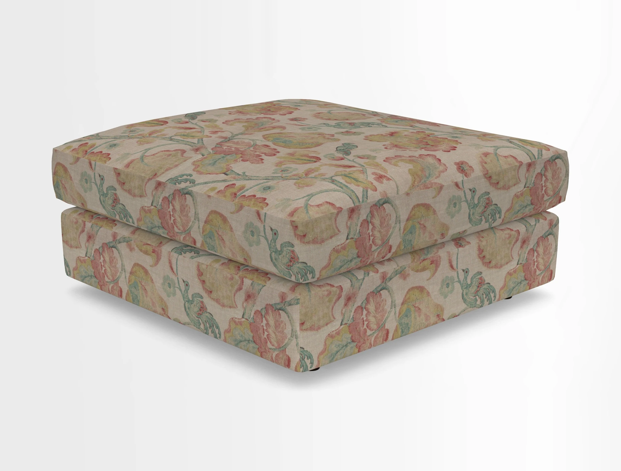 Slingsby fixed cover Footstool in Two Tone Plain Biscuit