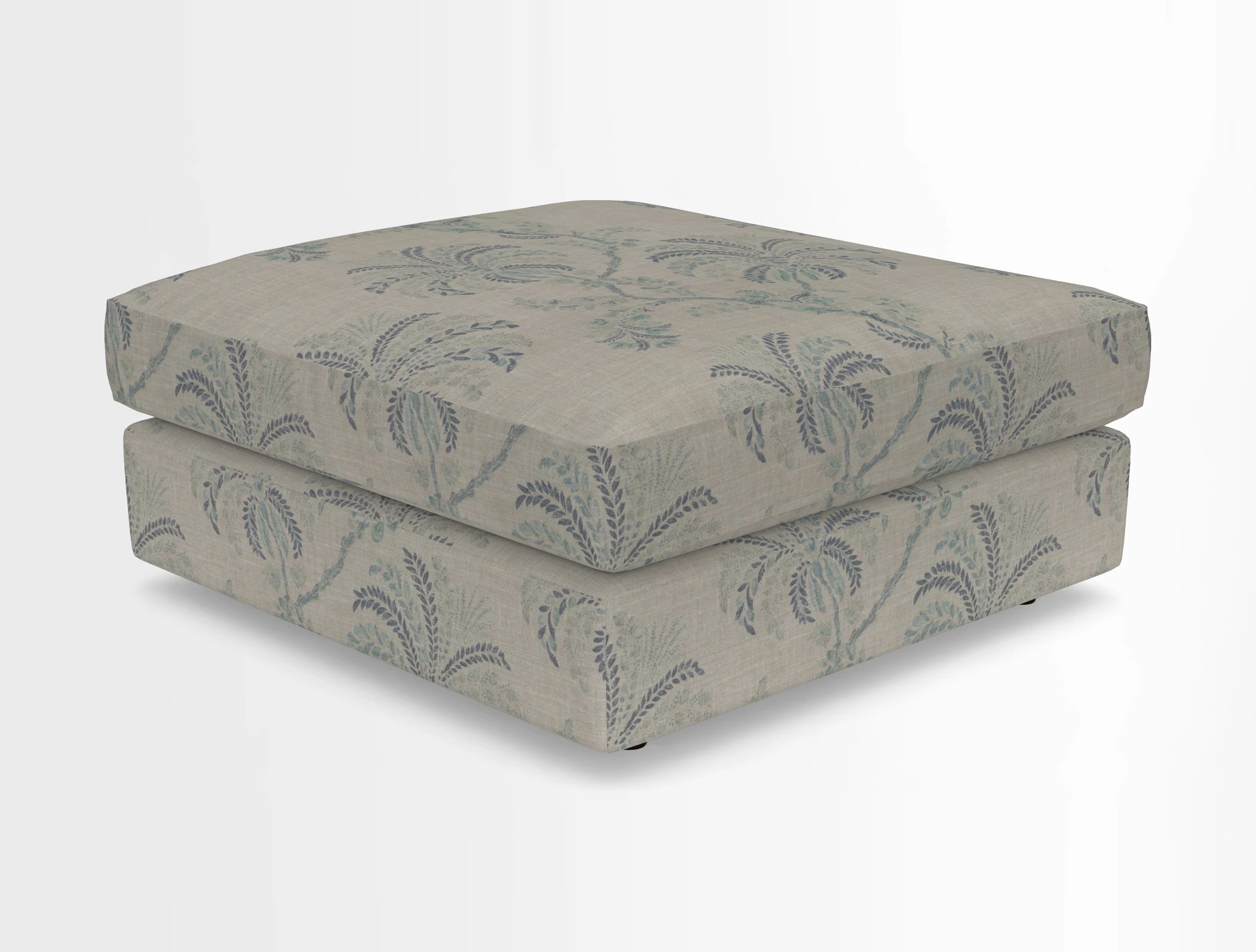 Slingsby fixed cover Footstool in Two Tone Plain Biscuit
