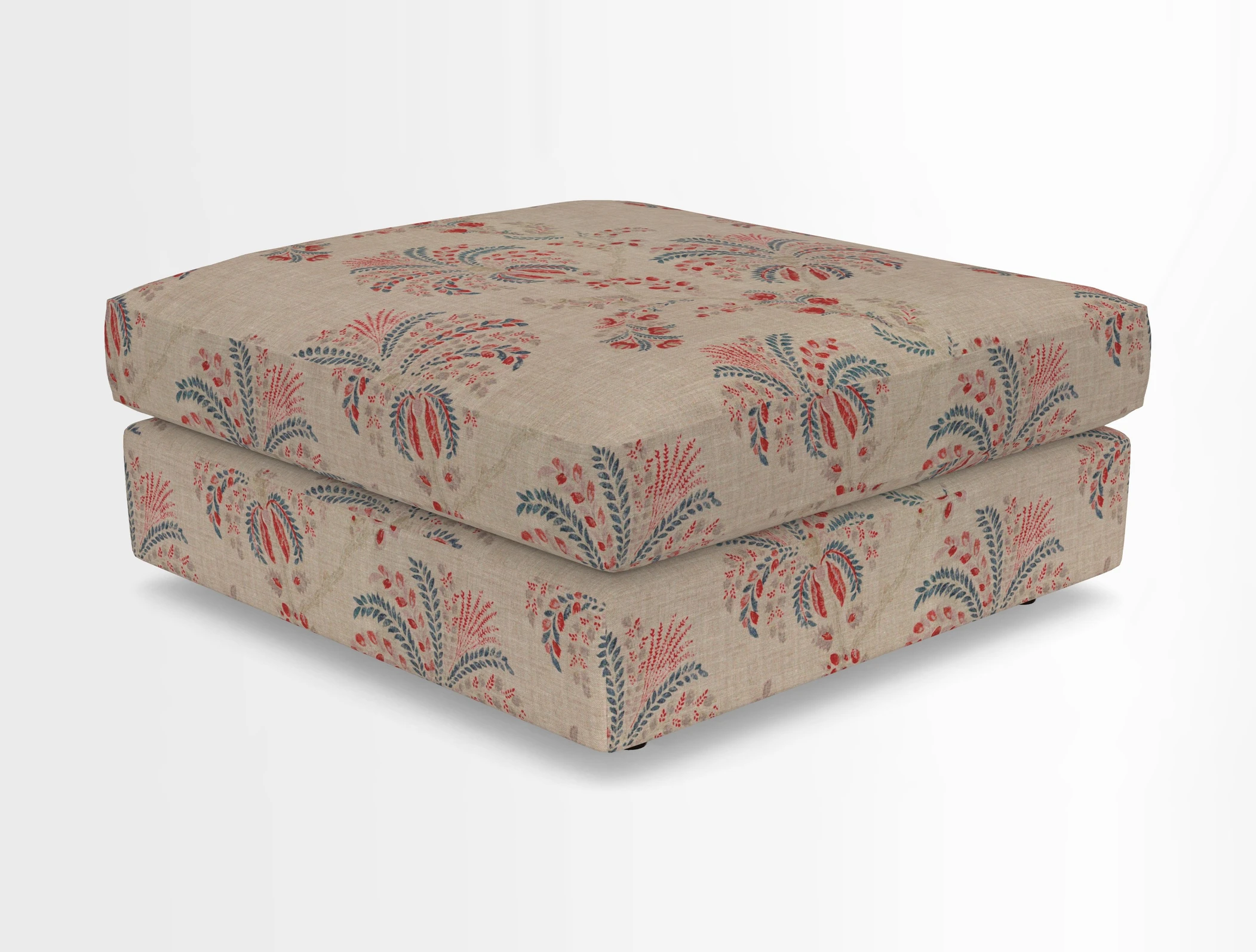 Slingsby fixed cover Footstool in Two Tone Plain Biscuit