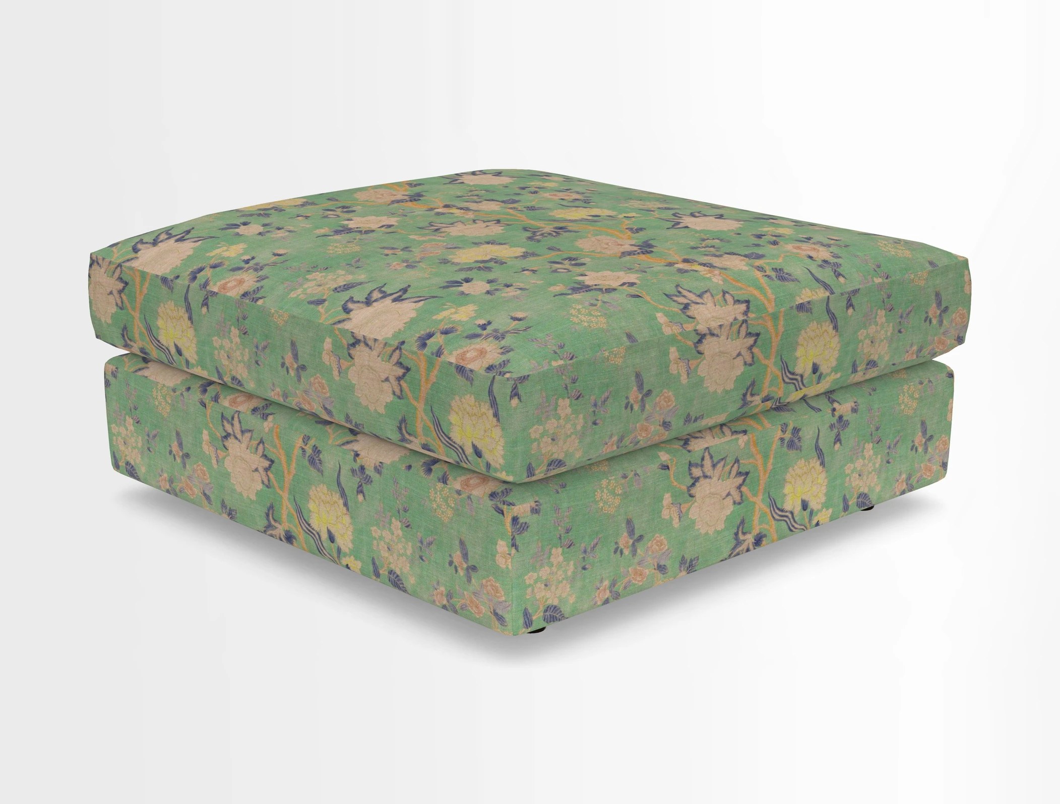 Slingsby fixed cover Footstool in Two Tone Plain Biscuit